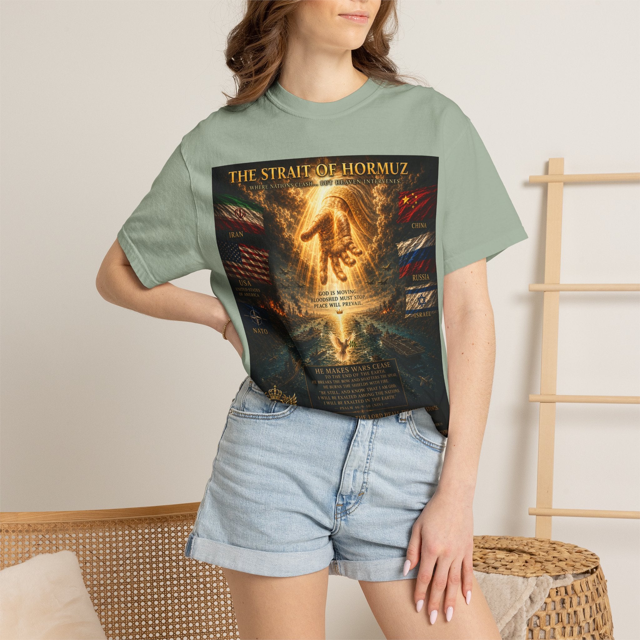 GODiQ Royal Kingdom™ – "Fix It, Lord Jesus" Luxury Christian T-Shirt | Strait of Hormuz Edition | Premium Faith Graphic Tee | Comfort Colors® 1717