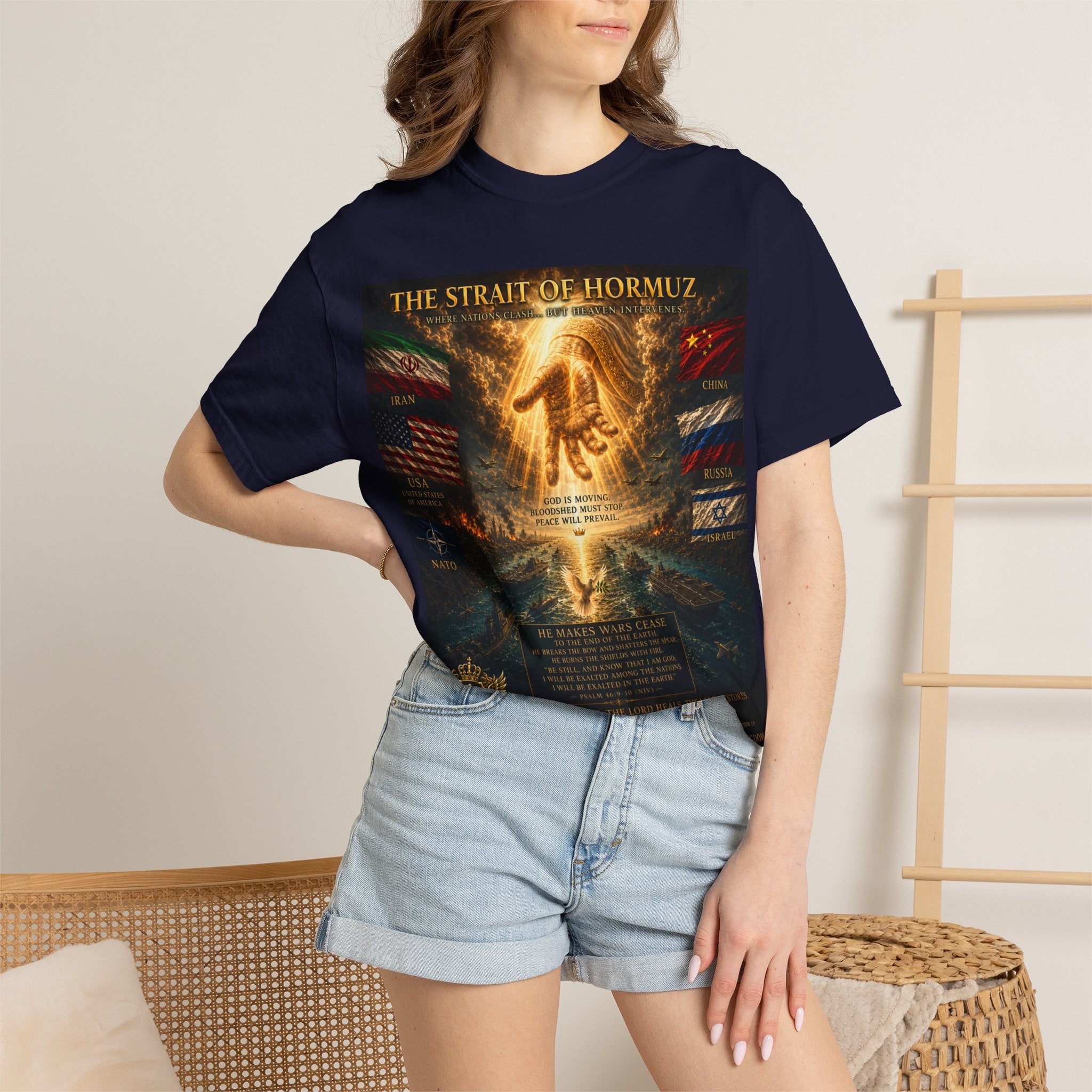 GODiQ Royal Kingdom™ – "Fix It, Lord Jesus" Luxury Christian T-Shirt | Strait of Hormuz Edition | Premium Faith Graphic Tee | Comfort Colors® 1717