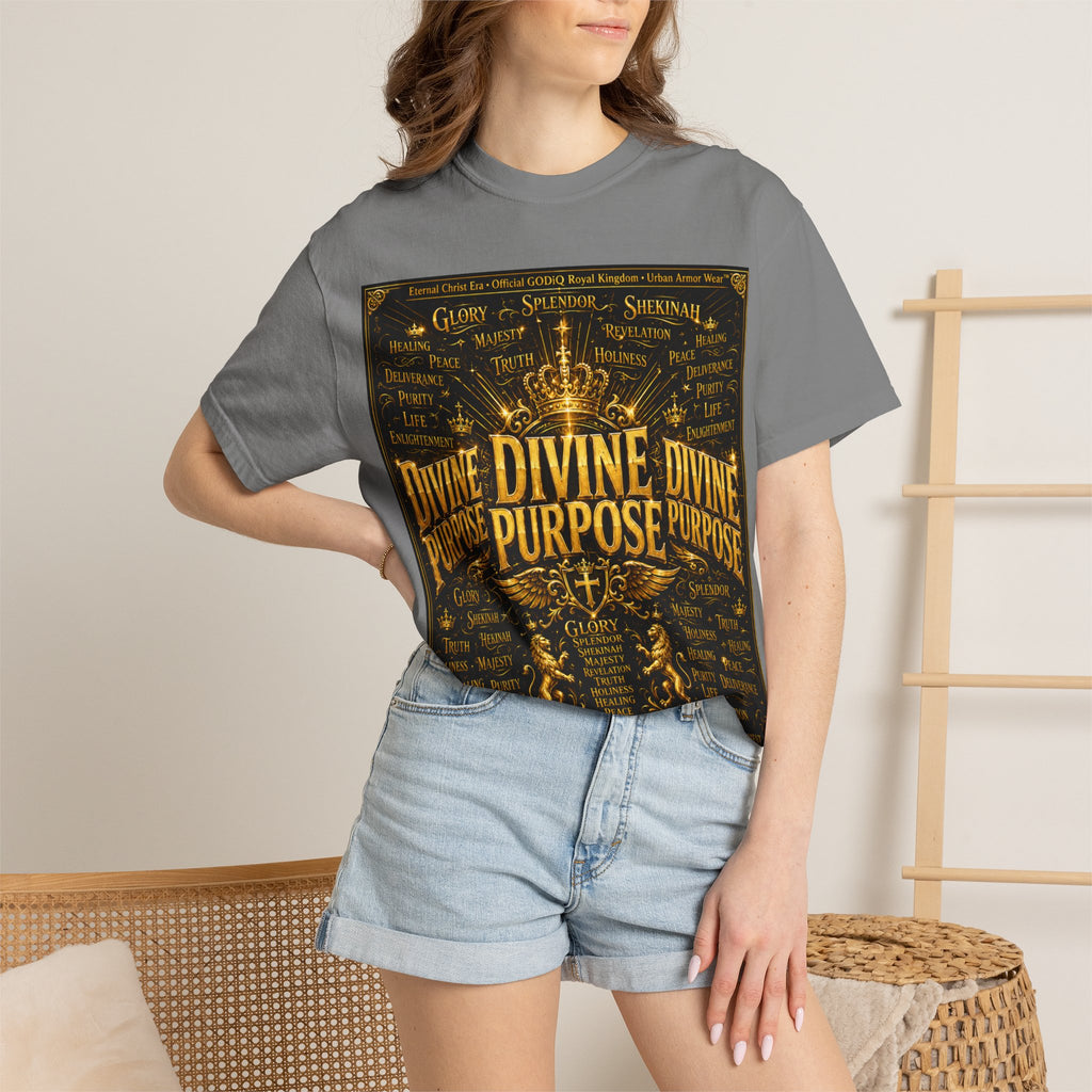 GODiQ Royal Kingdom™ Divine Purpose T-Shirt – "My Ultimate Purpose Is To Glorify You, God" Luxury Christian Graphic Tee | Premium 24K Gold Faith Apparel | Urban Armor Wear™ Inspirational Streetwear...