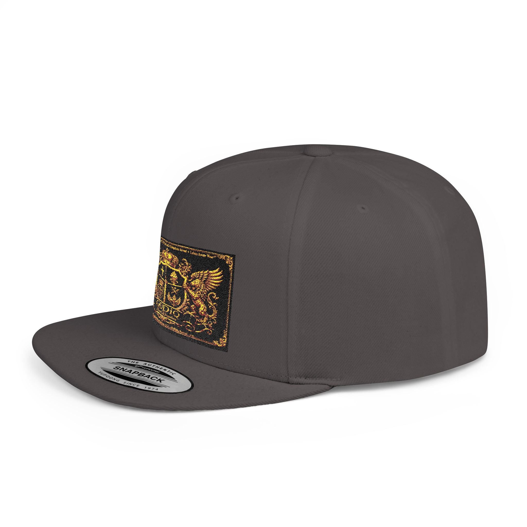 GODiQ™ Royal Kingdom Gold Crest Snapback Hat – Luxury Christian Heraldic Flat Bill Cap | Urban Armor Wear™ Premium Faith Streetwear | Kingdom Legacy Hat