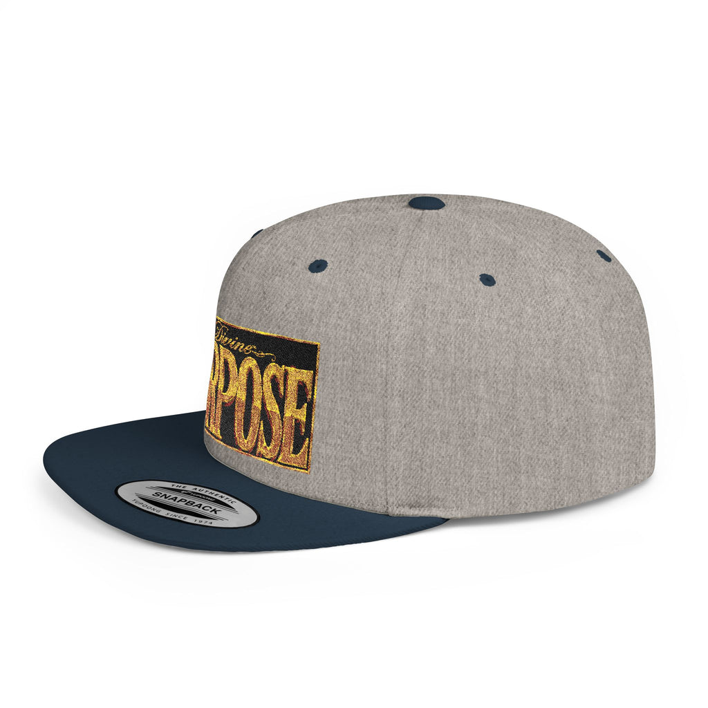GODiQ Royal Kingdom™ Divine Purpose™ Snapback Hat – "PURPOSE" Premium Flat Bill Cap | Luxury Christian Streetwear | Urban Armor Wear™ Kingdom Identity Hat