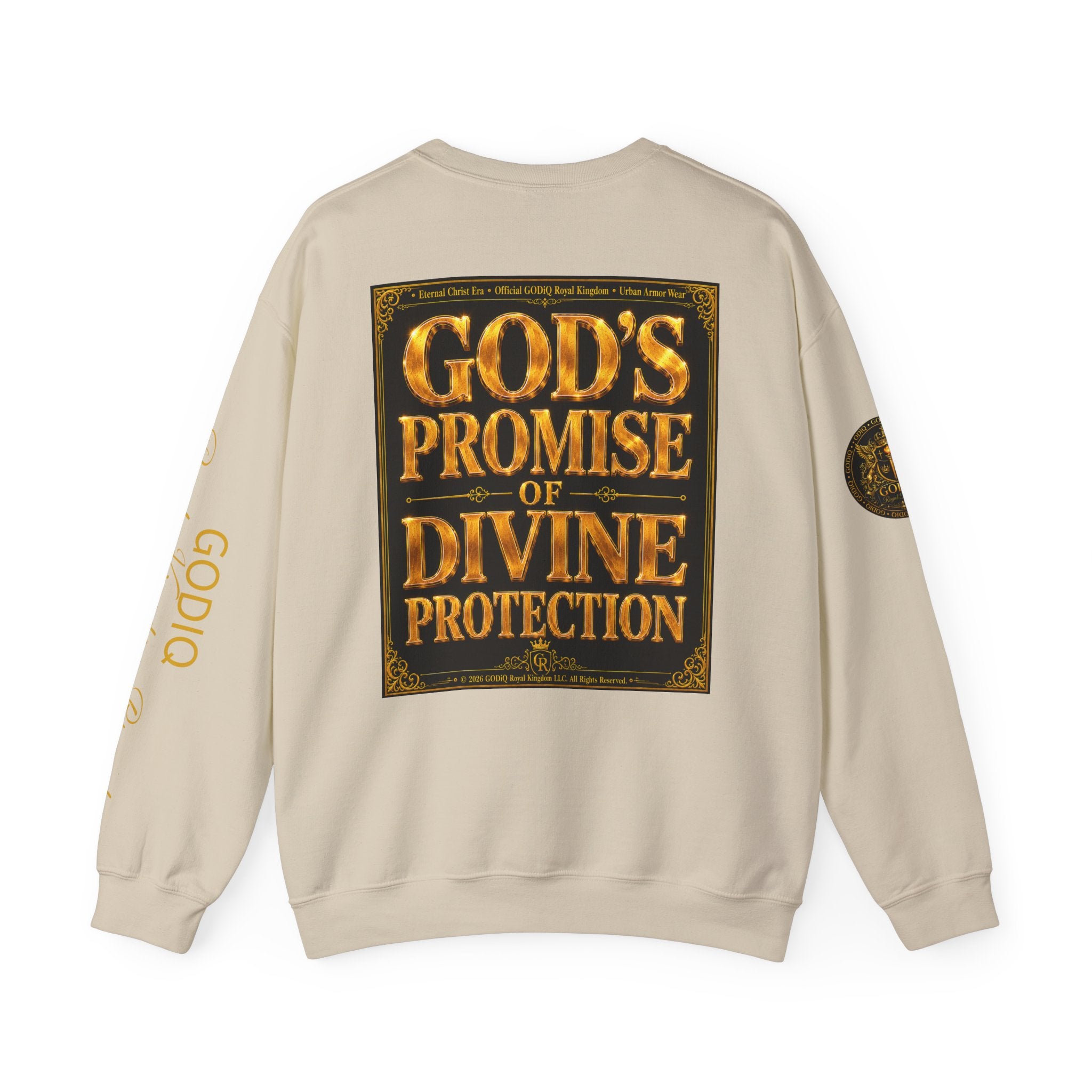 Psalm 91™ Crewneck Sweatshirt – "God's Promise of Divine Protection" Luxury Christian Pullover | Premium Faith Apparel | GODiQ Royal Kingdom™ Urban Armor Wear