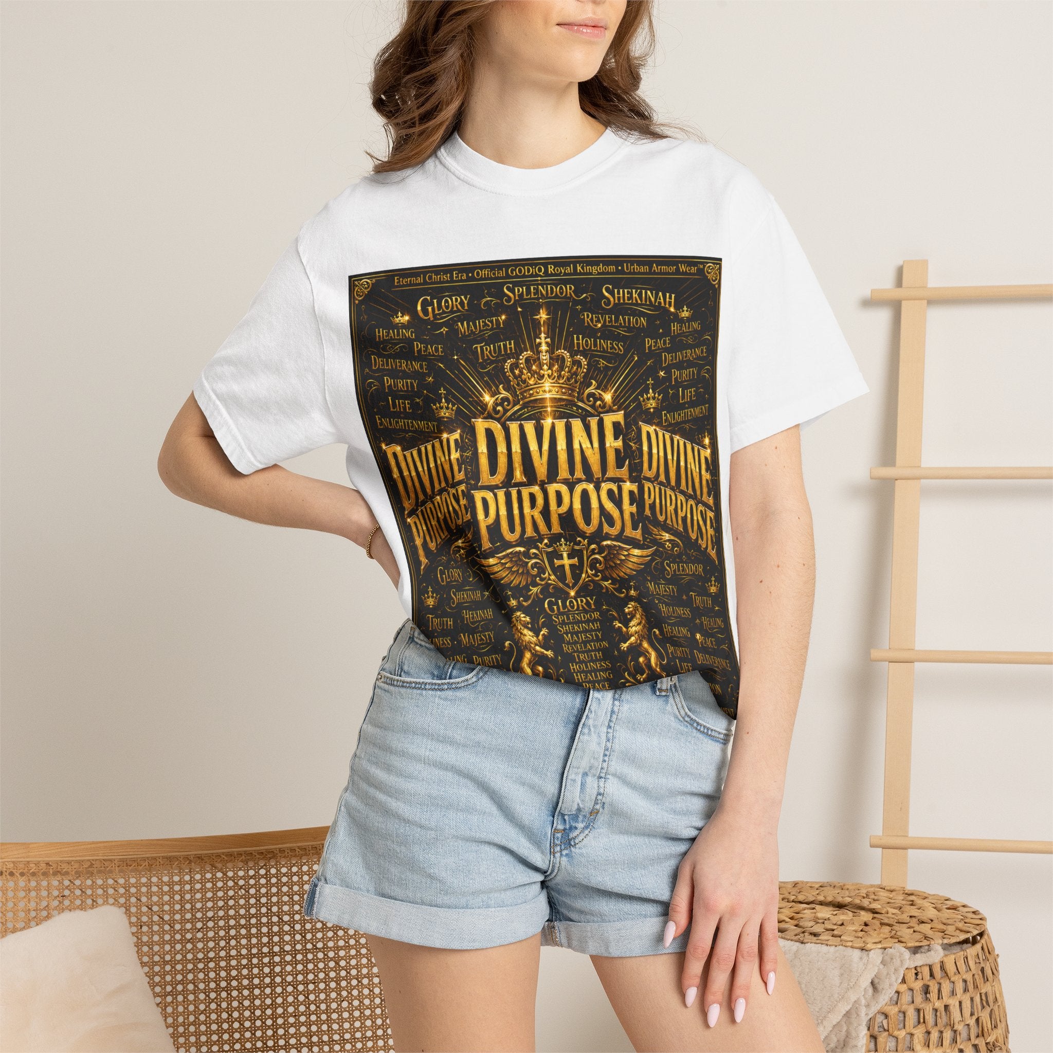 GODiQ Royal Kingdom™ Divine Purpose T-Shirt – "My Ultimate Purpose Is To Glorify You, God" Luxury Christian Graphic Tee | Premium 24K Gold Faith Apparel | Urban Armor Wear™ Inspirational Streetwear...