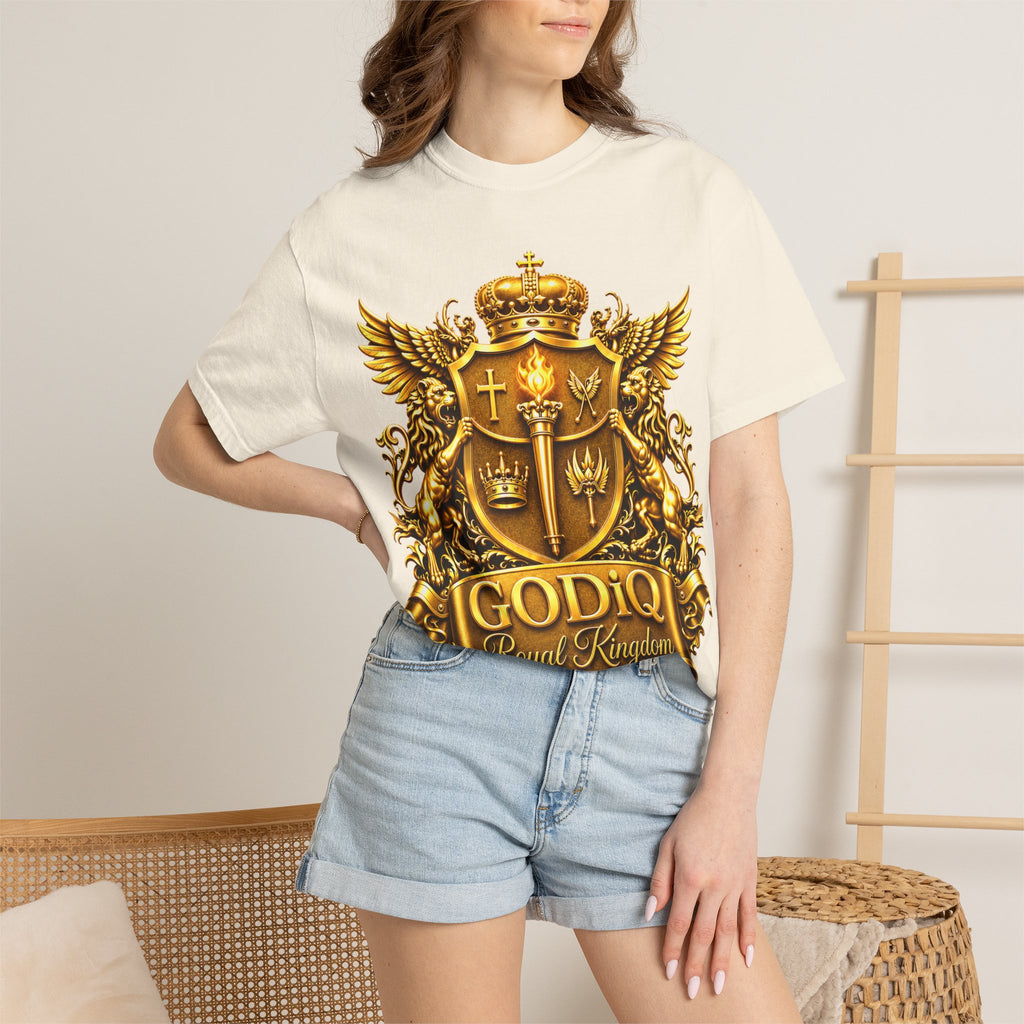 GODiQ™ Royal Crest T-Shirt – Urban Armor™ Premium Christian Faith Graphic Tee | Luxury Kingdom Apparel