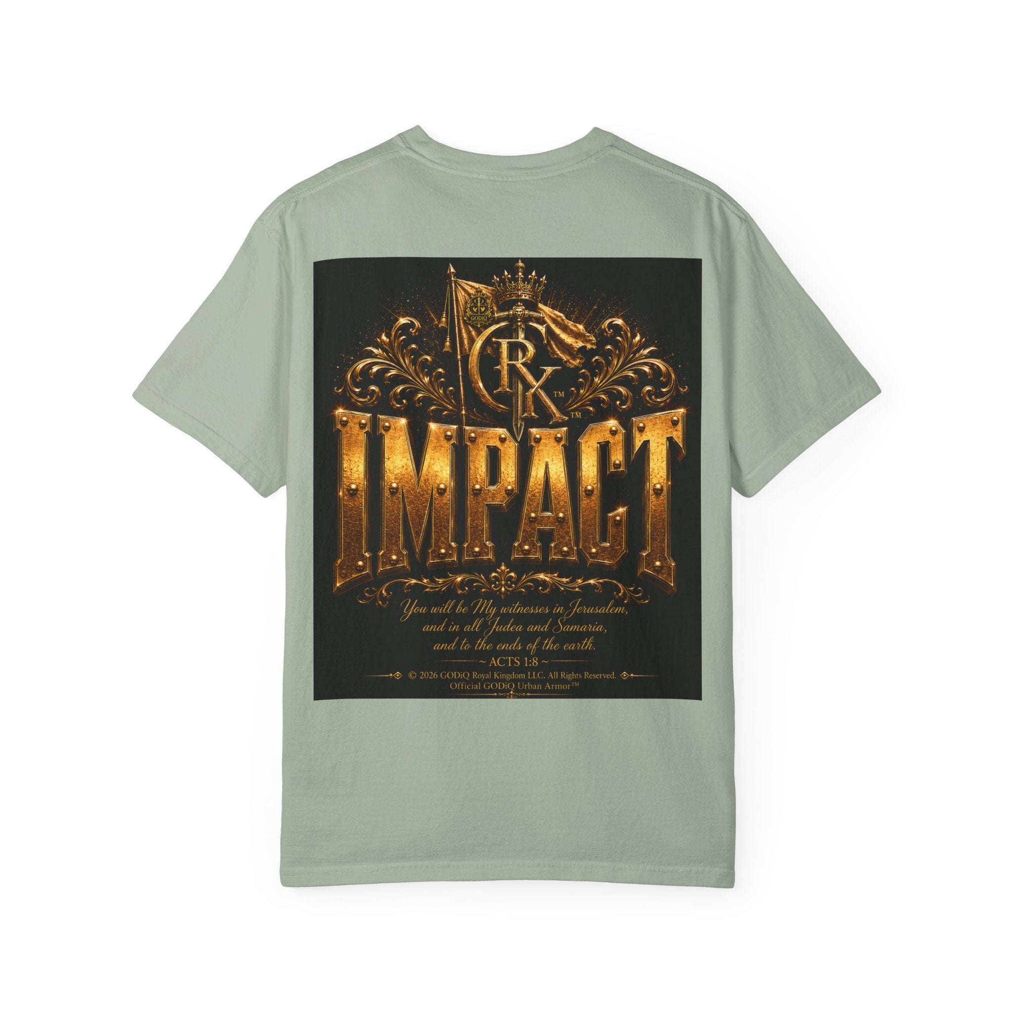 Legendary Impact™ Graphic T-Shirt – Luxury Christian Streetwear | Premium Garment-Dyed Heavyweight Tee | GODiQ Urban Armor™