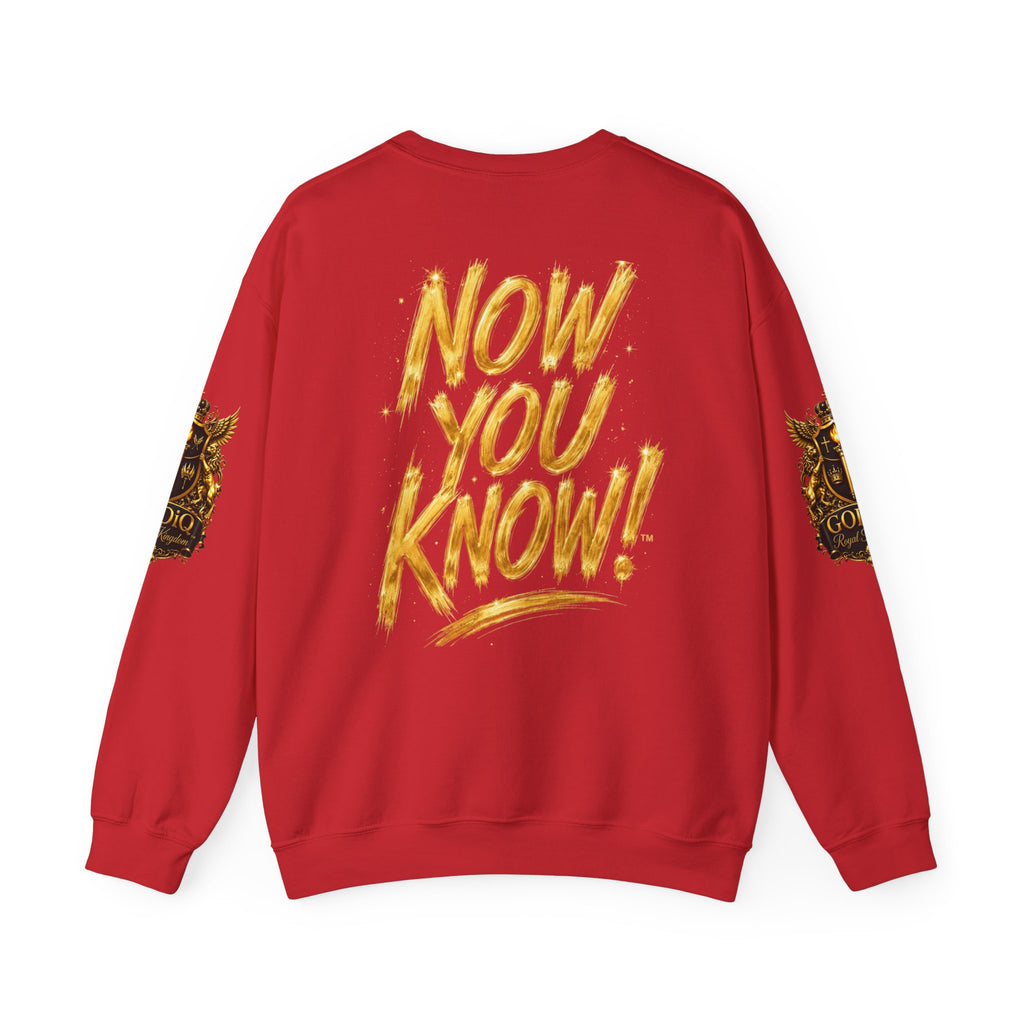 GODiQ Royal Kingdom™ Urban Armor Wear – "Now You Know" 18K Gold Graphic Unisex Crewneck Sweatshirt