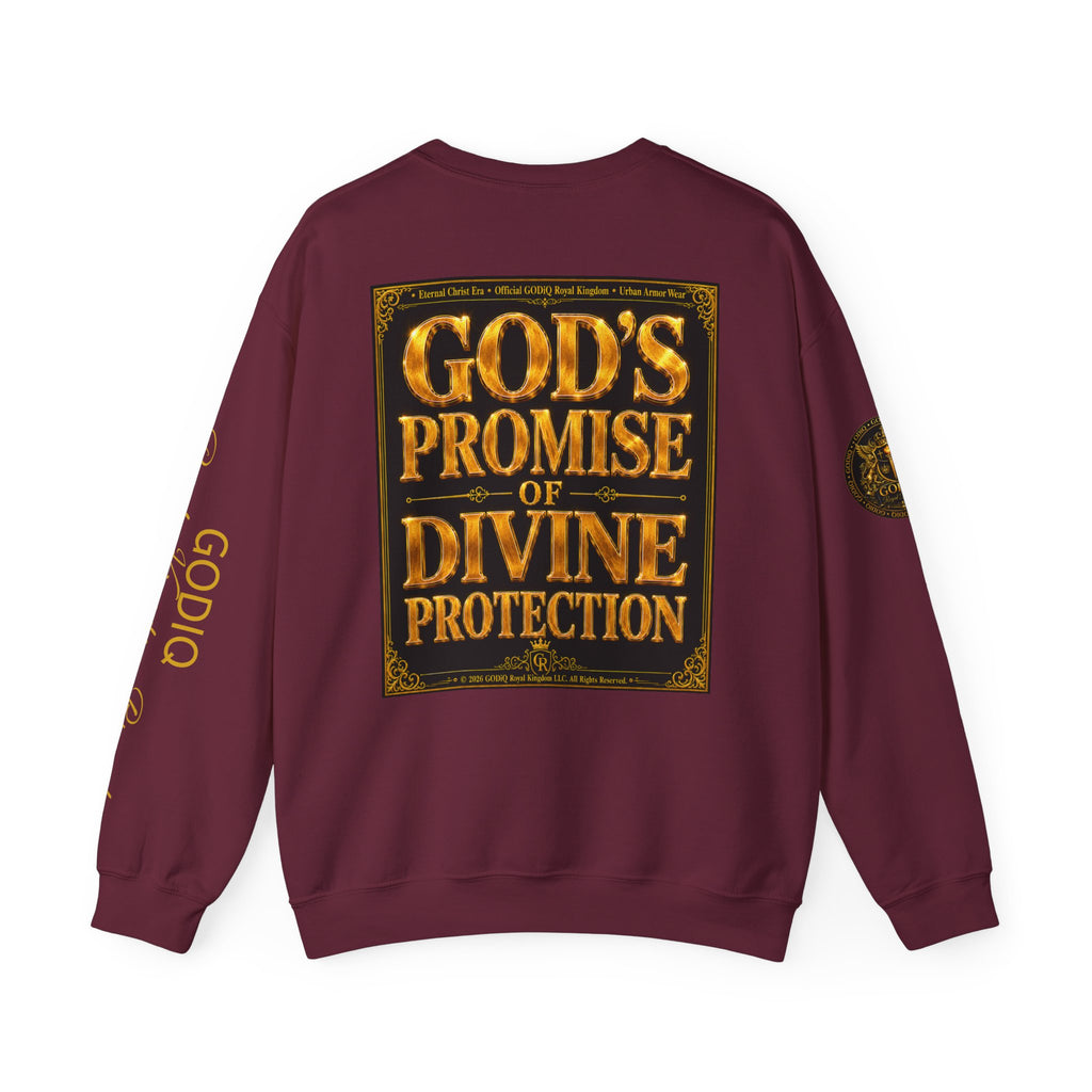 Psalm 91™ Crewneck Sweatshirt – "God's Promise of Divine Protection" Luxury Christian Pullover | Premium Faith Apparel | GODiQ Royal Kingdom™ Urban Armor Wear