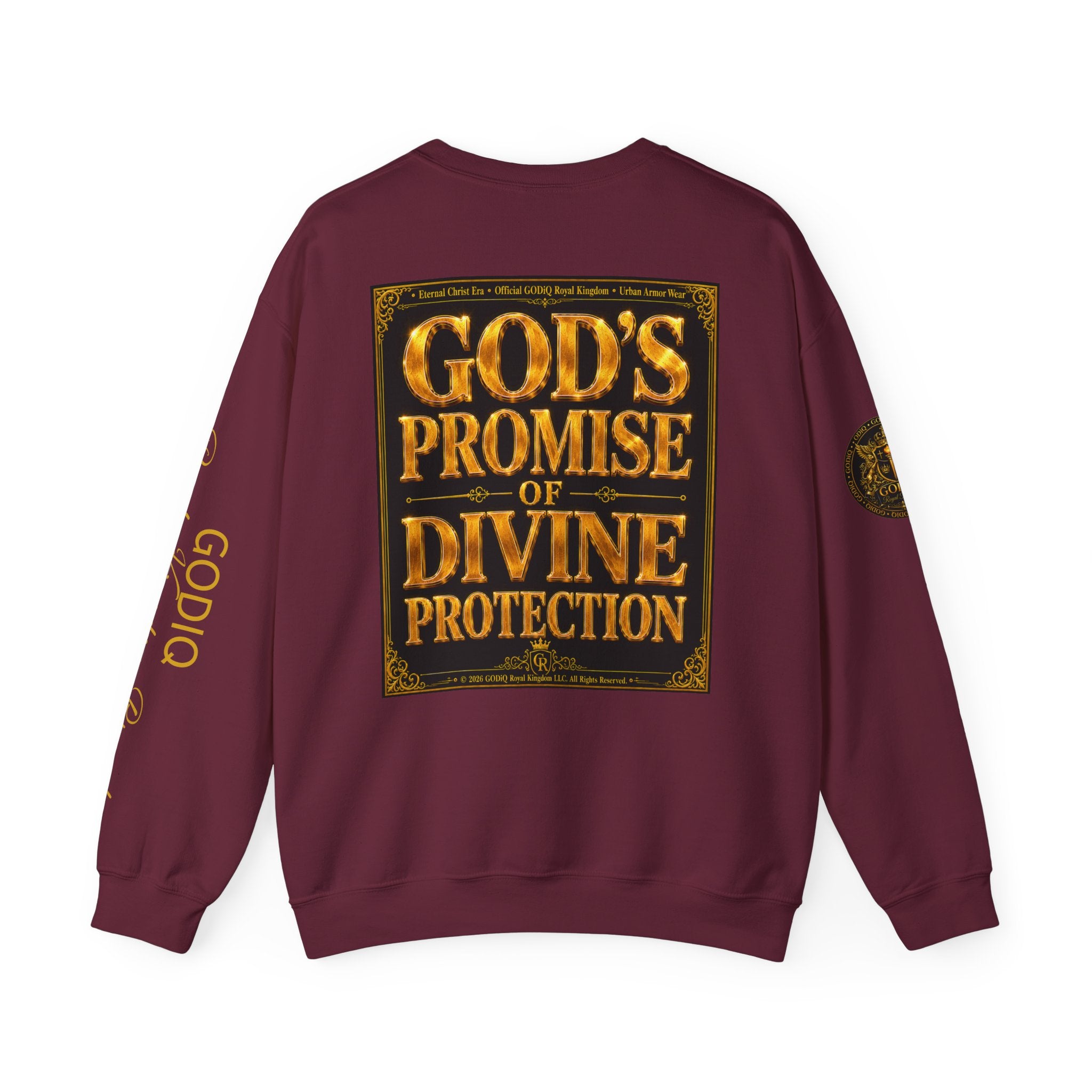 Psalm 91™ Crewneck Sweatshirt – "God's Promise of Divine Protection" Luxury Christian Pullover | Premium Faith Apparel | GODiQ Royal Kingdom™ Urban Armor Wear