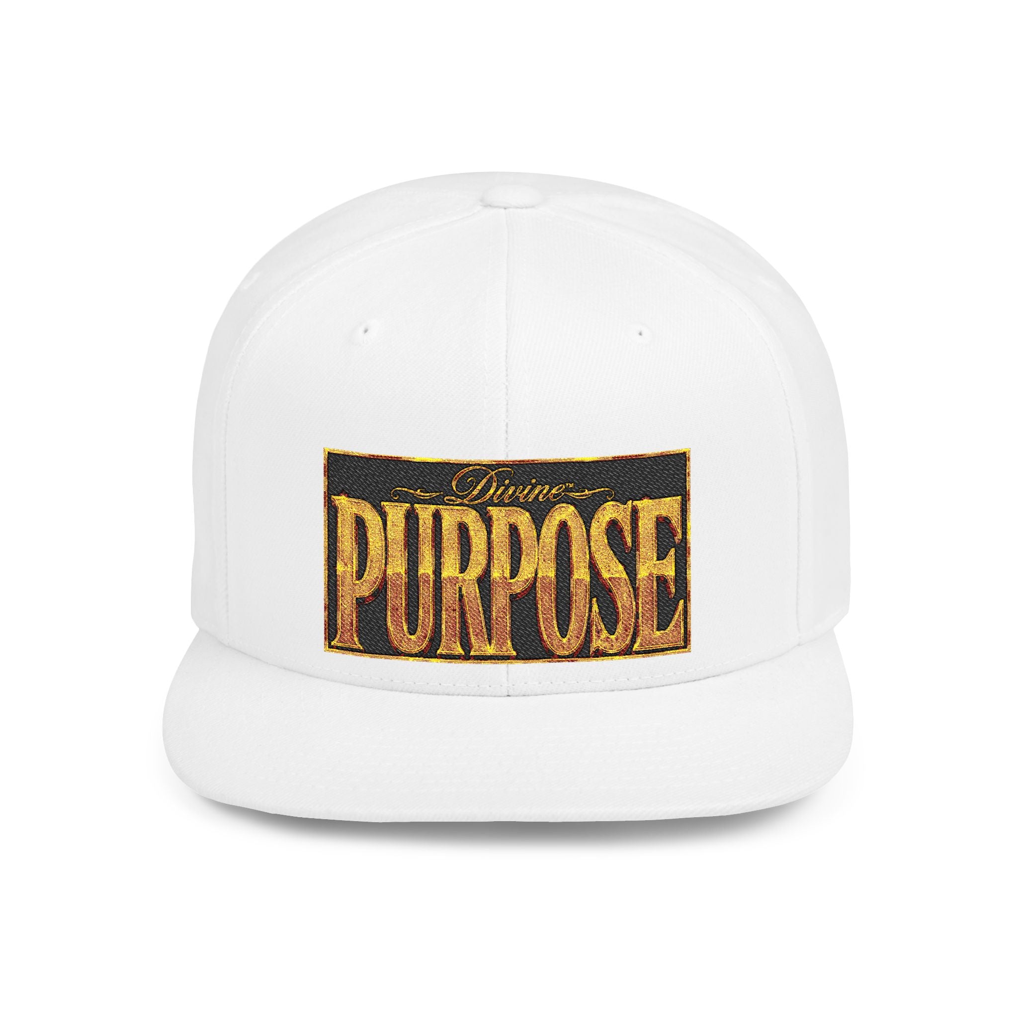GODiQ Royal Kingdom™ Divine Purpose™ Snapback Hat – "PURPOSE" Premium Flat Bill Cap | Luxury Christian Streetwear | Urban Armor Wear™ Kingdom Identity Hat