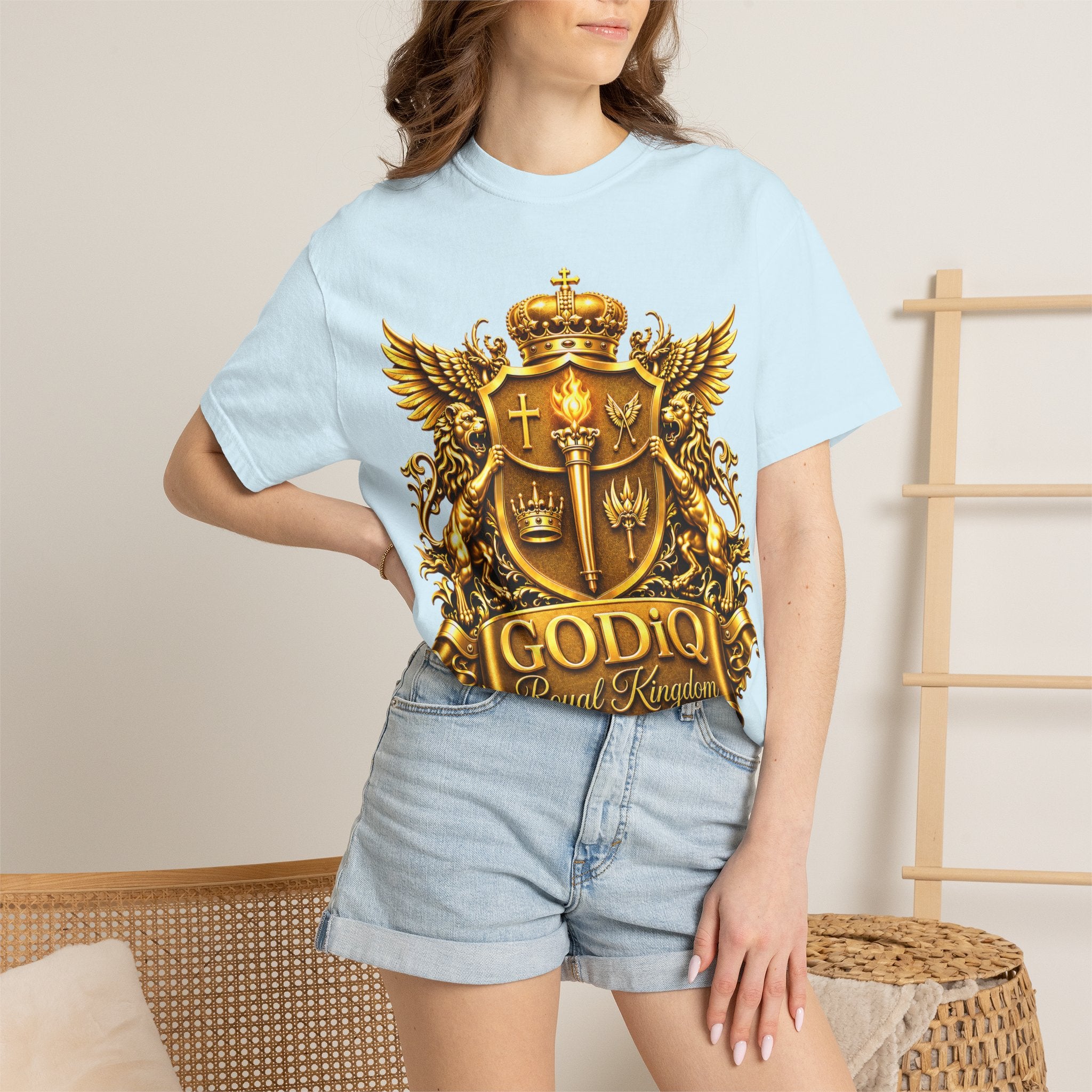 GODiQ™ Royal Crest T-Shirt – Urban Armor™ Premium Christian Faith Graphic Tee | Luxury Kingdom Apparel