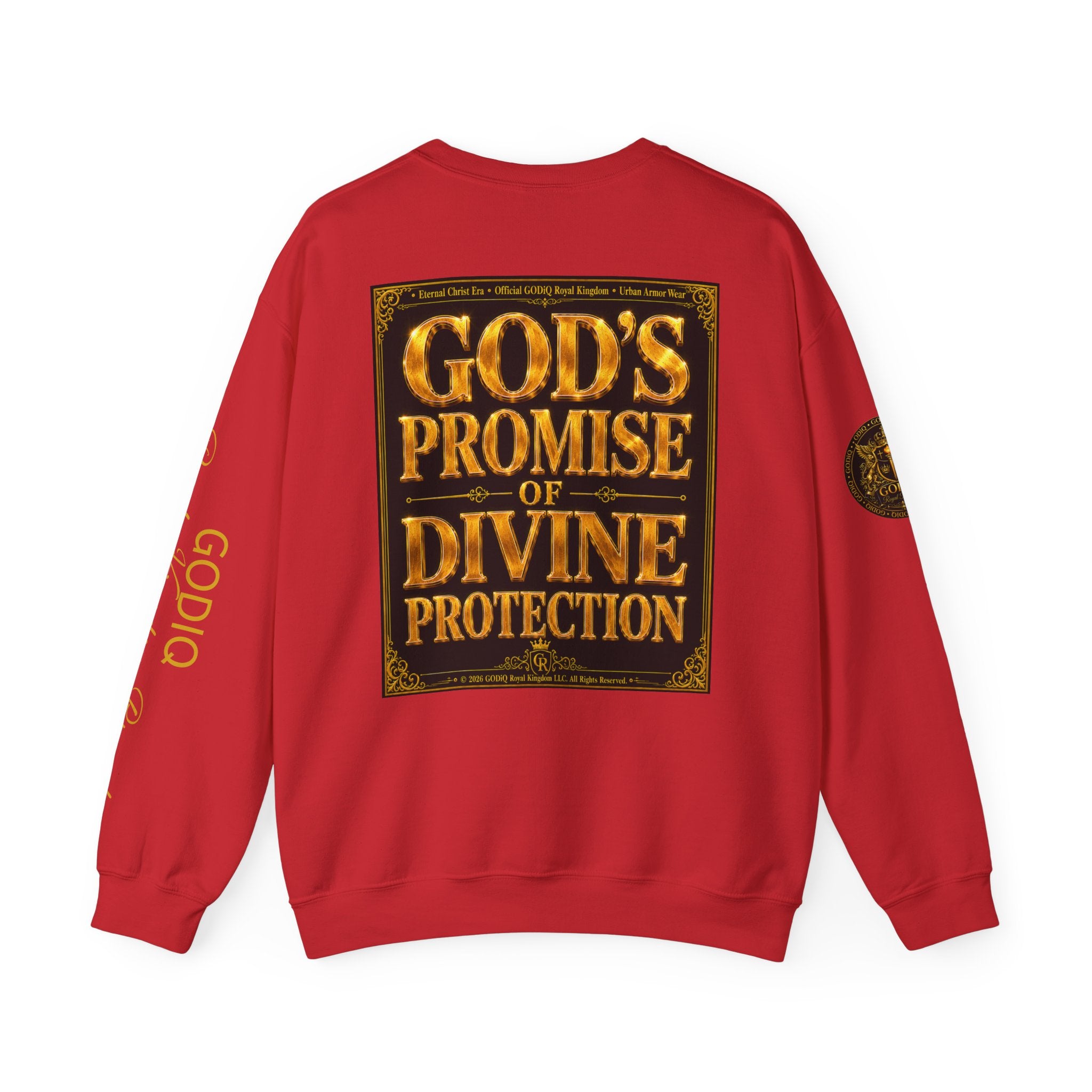 Psalm 91™ Crewneck Sweatshirt – "God's Promise of Divine Protection" Luxury Christian Pullover | Premium Faith Apparel | GODiQ Royal Kingdom™ Urban Armor Wear