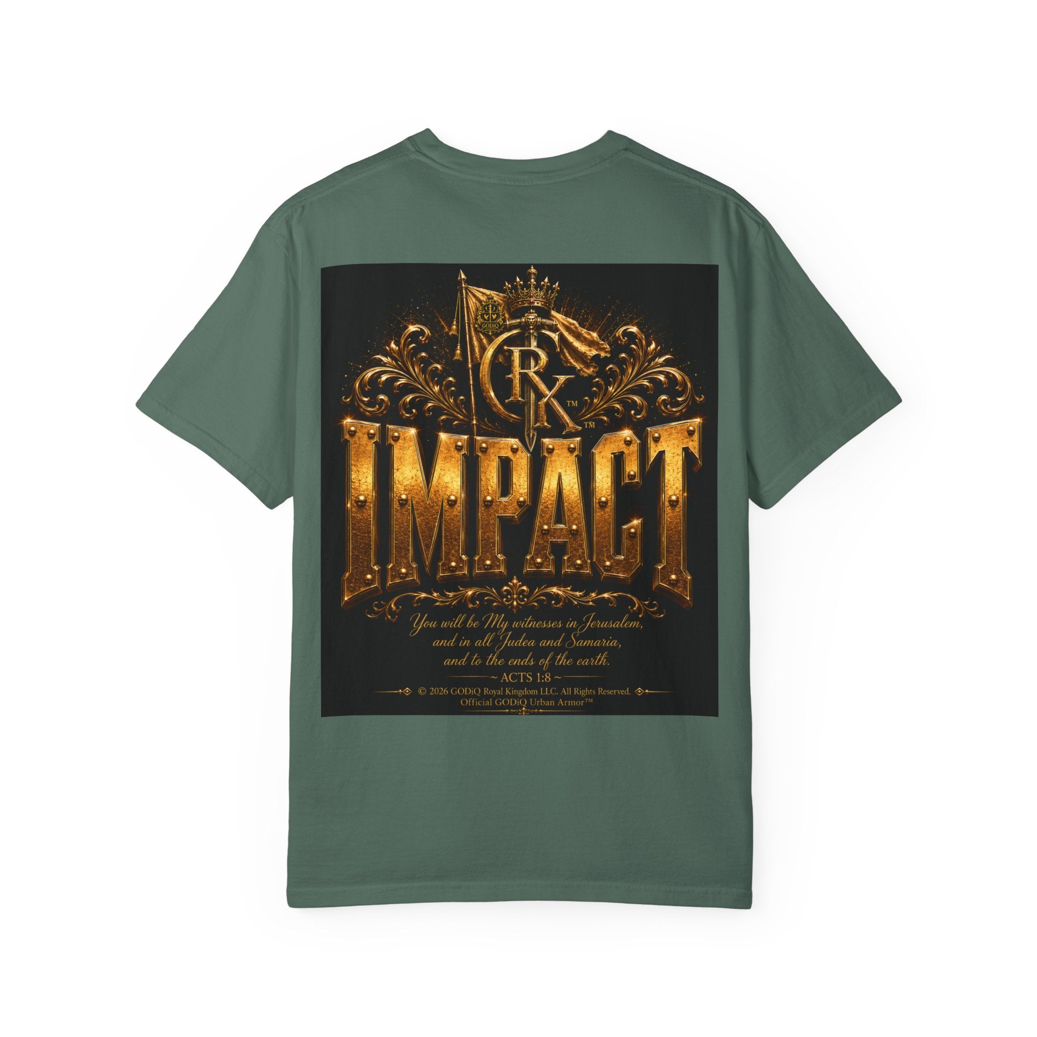 Legendary Impact™ Graphic T-Shirt – Luxury Christian Streetwear | Premium Garment-Dyed Heavyweight Tee | GODiQ Urban Armor™