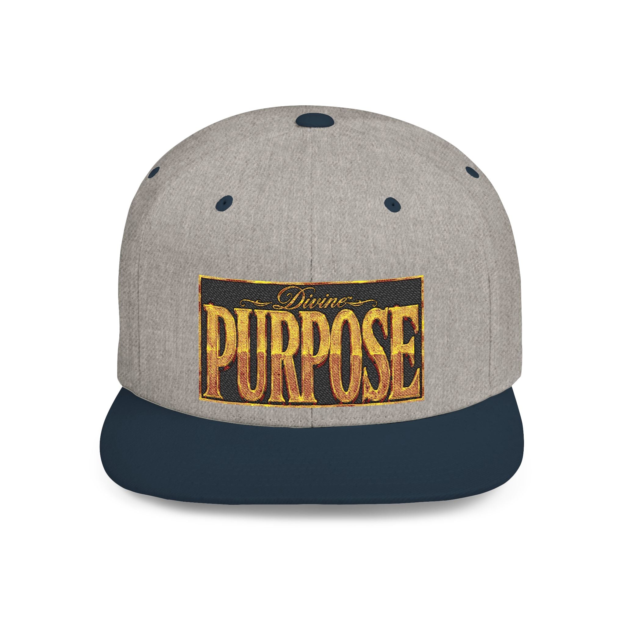 GODiQ Royal Kingdom™ Divine Purpose™ Snapback Hat – "PURPOSE" Premium Flat Bill Cap | Luxury Christian Streetwear | Urban Armor Wear™ Kingdom Identity Hat