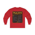 Psalm 91™ Long Sleeve Christian T-Shirt | God's Promise of Divine Protection | Premium Biblical Prayer Shirt | Luxury Faith-Based Scripture Apparel | GODiQ Royal Kingdom™ Urban Armor Wear