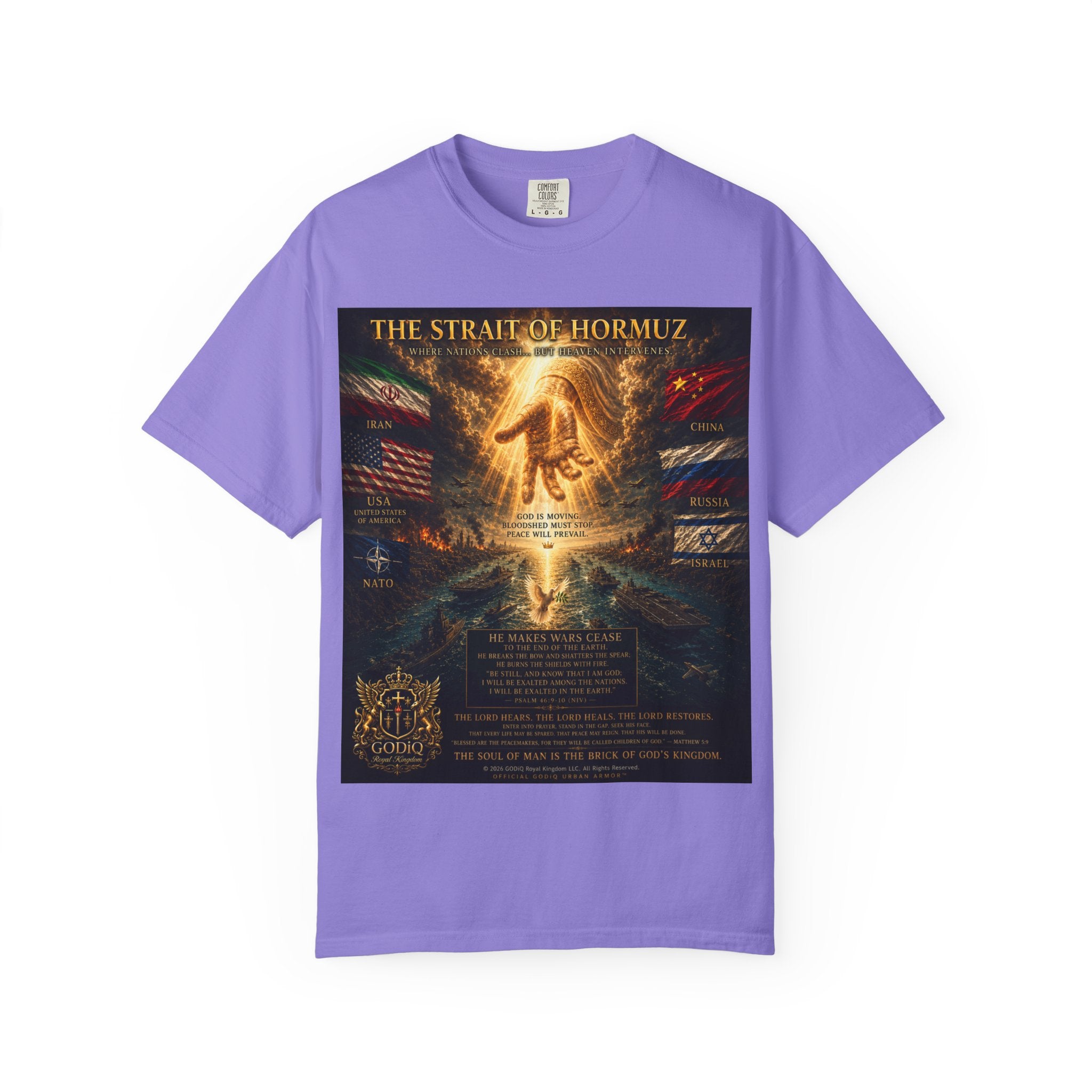 GODiQ Royal Kingdom™ – "Fix It, Lord Jesus" Luxury Christian T-Shirt | Strait of Hormuz Edition | Premium Faith Graphic Tee | Comfort Colors® 1717