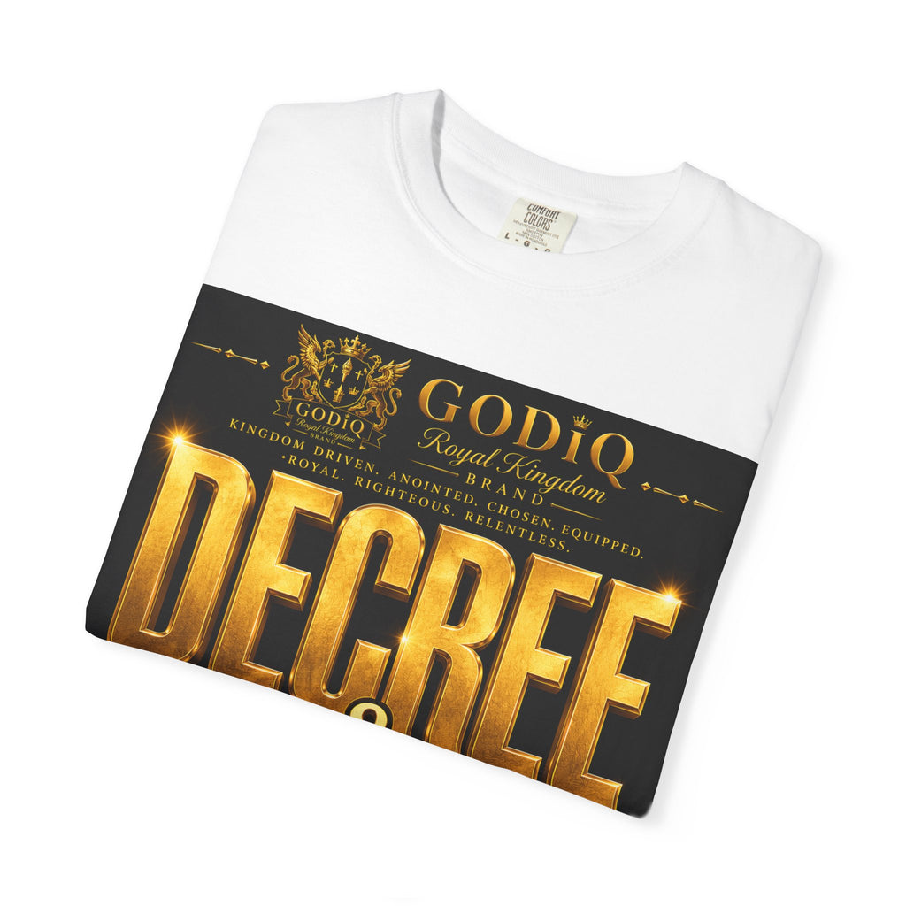 GODiQ Royal Kingdom™ Decree & Declare Christian T-Shirt – Premium Inspirational Faith Tee | "I Am Delivered, Healed, Renewed" Scripture Apparel | Comfort Colors 1717