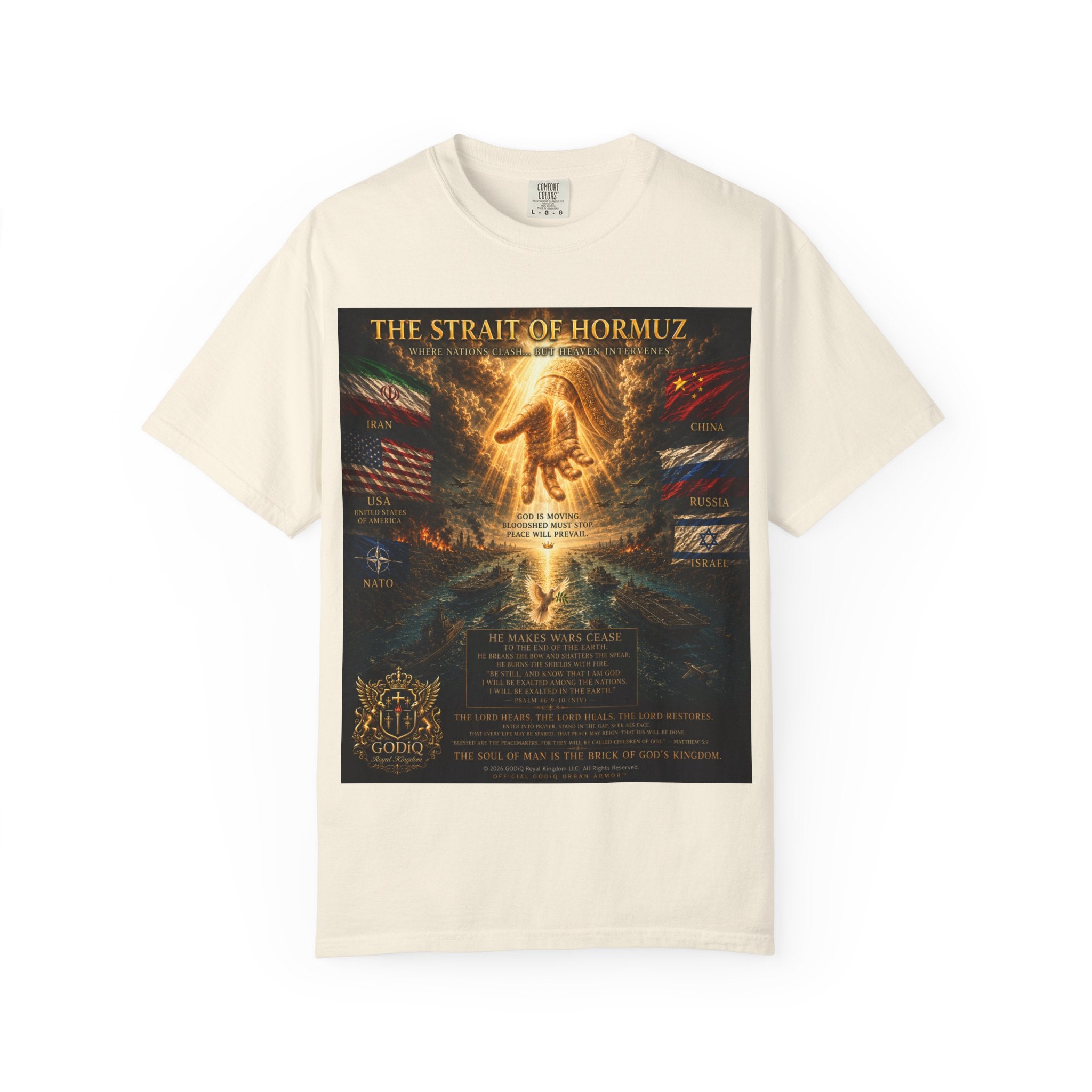 GODiQ Royal Kingdom™ – "Fix It, Lord Jesus" Luxury Christian T-Shirt | Strait of Hormuz Edition | Premium Faith Graphic Tee | Comfort Colors® 1717