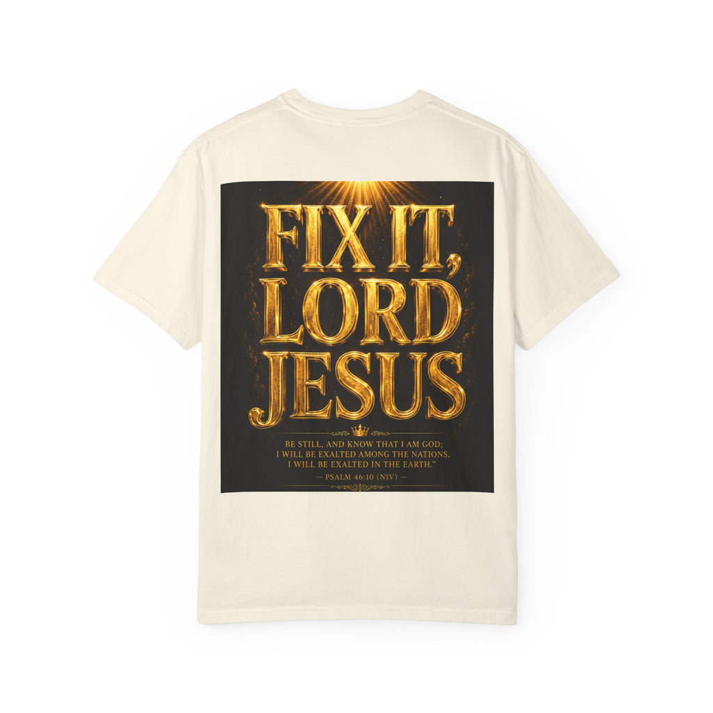 GODiQ Royal Kingdom™ – "Fix It, Lord Jesus" Luxury Christian T-Shirt | Strait of Hormuz Edition | Premium Faith Graphic Tee | Comfort Colors® 1717