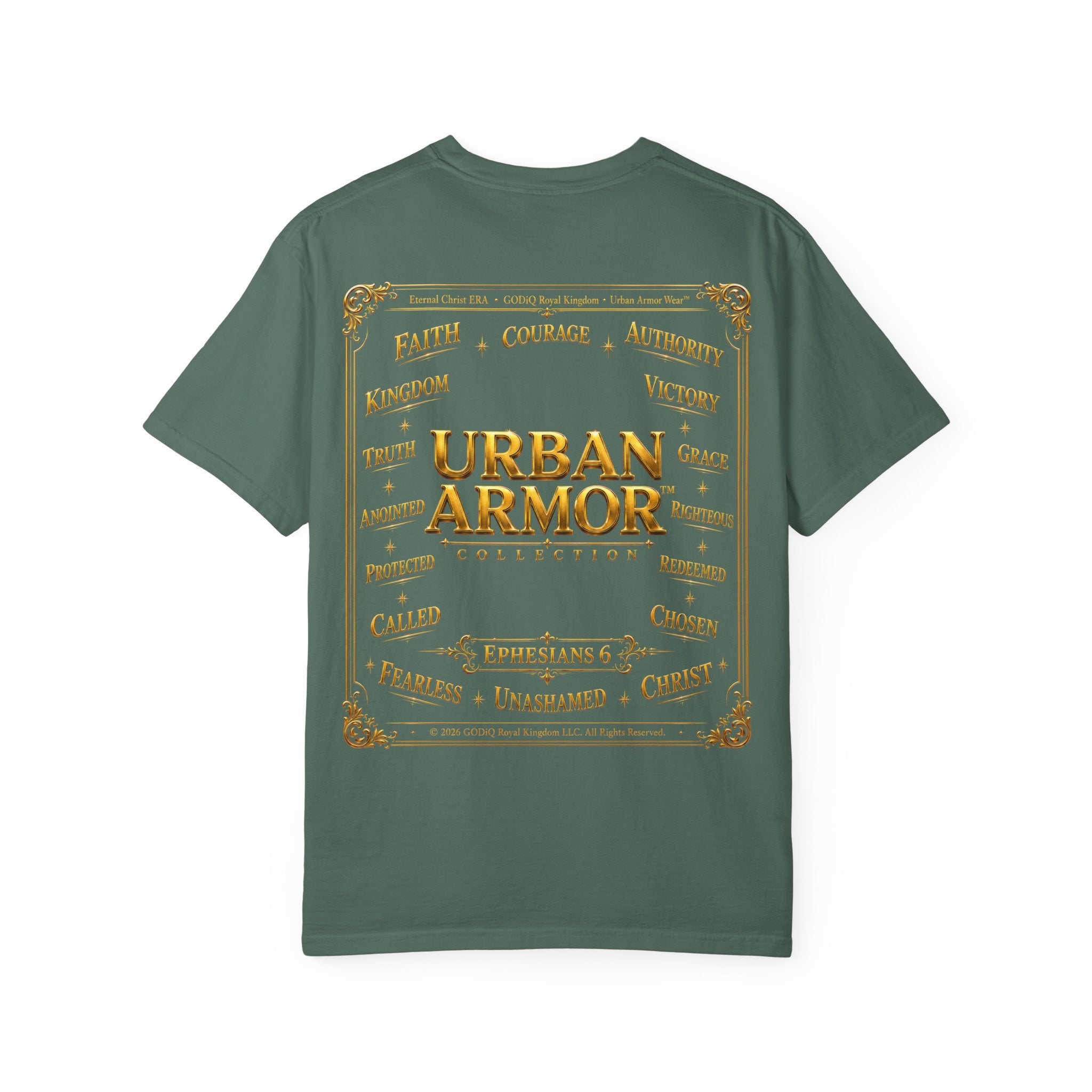 GODiQ™ Royal Crest T-Shirt – Urban Armor™ Premium Christian Faith Graphic Tee | Luxury Kingdom Apparel