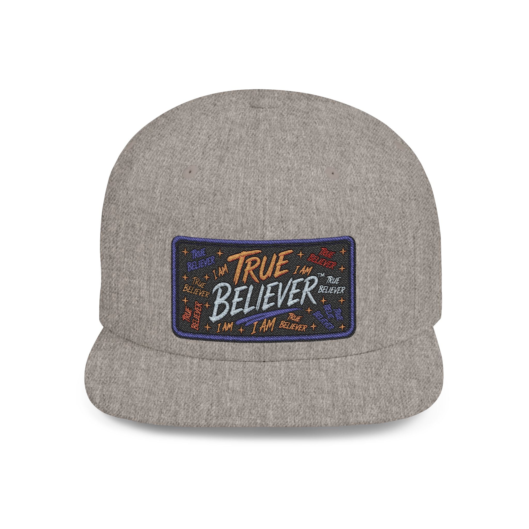 GODiQ Royal Kingdom™ Urban Armor Wear – True Believer Vintage Embroidered Patch Flat Bill Snapback Hat