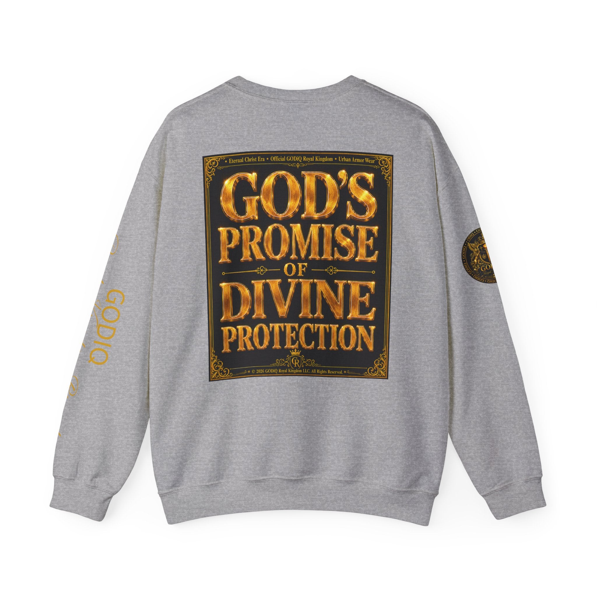 Psalm 91™ Crewneck Sweatshirt – "God's Promise of Divine Protection" Luxury Christian Pullover | Premium Faith Apparel | GODiQ Royal Kingdom™ Urban Armor Wear