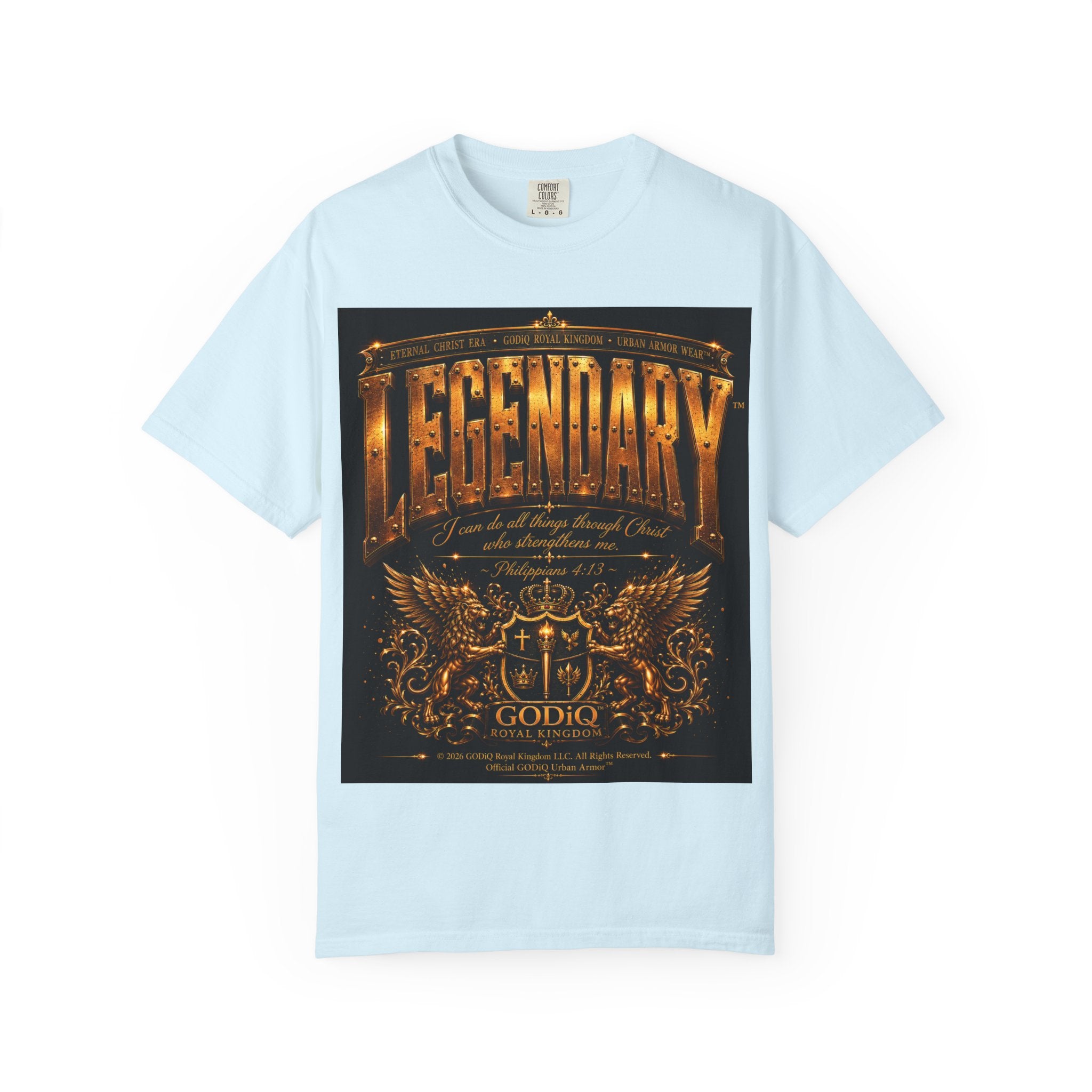 Legendary Impact™ Graphic T-Shirt – Luxury Christian Streetwear | Premium Garment-Dyed Heavyweight Tee | GODiQ Urban Armor™
