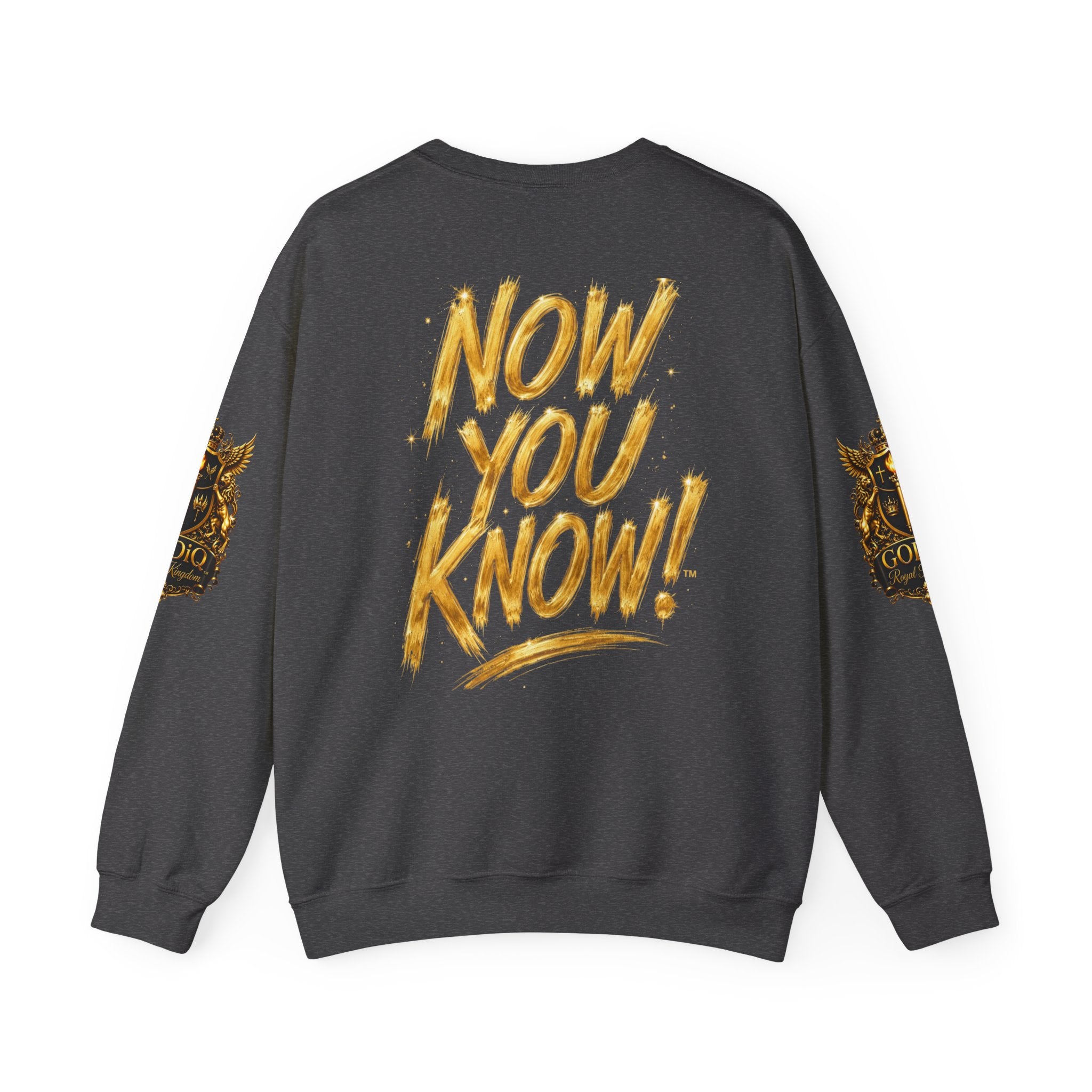 GODiQ Royal Kingdom™ Urban Armor Wear – "Now You Know" 18K Gold Graphic Unisex Crewneck Sweatshirt