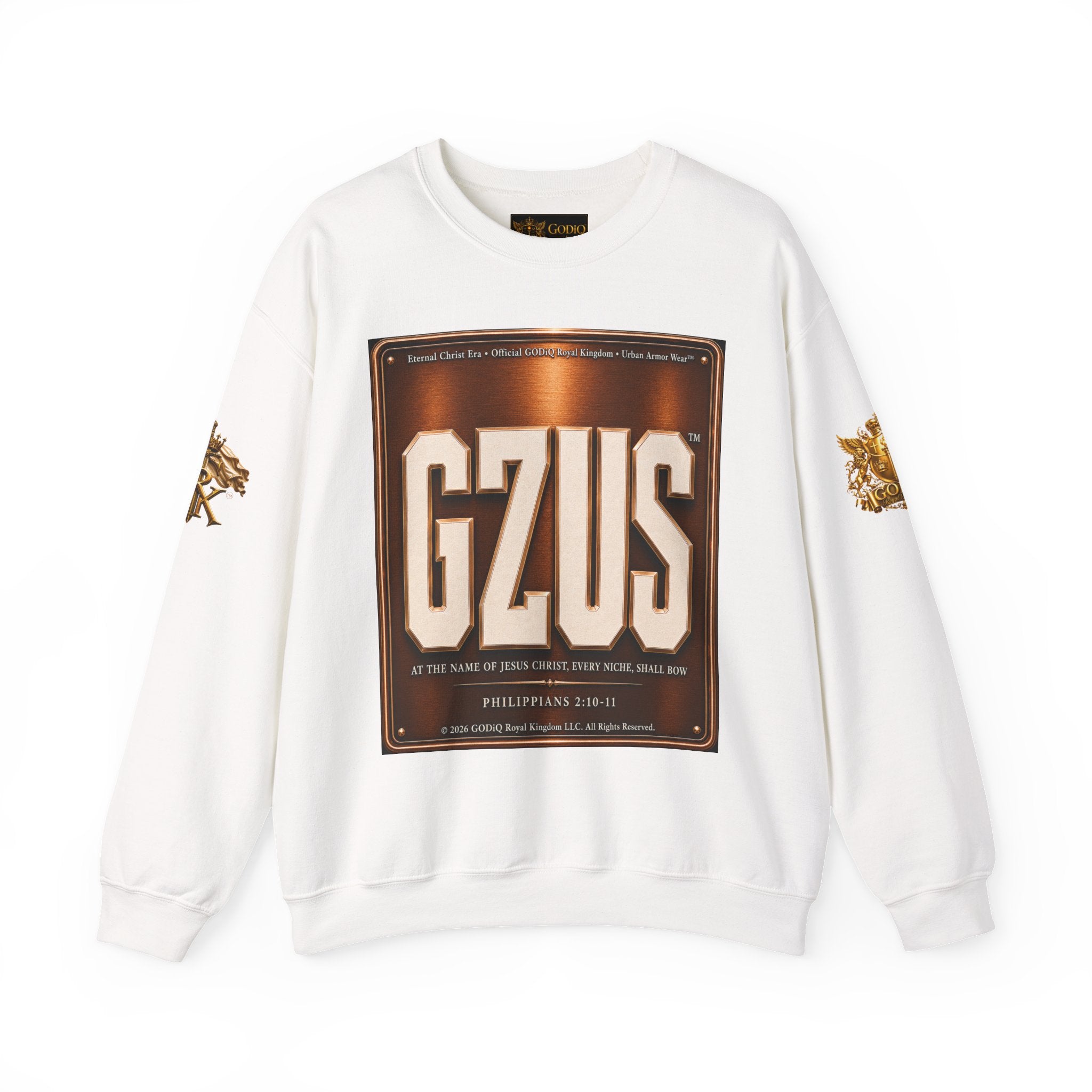 GZUS™ Psalm 23 Crewneck Sweatshirt – Luxury Christian Faith Sweatshirt | Jesus Graphic Pullover | Psalm 23 Scripture Sweatshirt | GODiQ Royal Kingdom™ Urban Armor Wear
