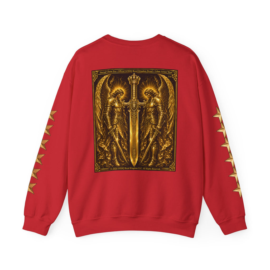 Prayer of the Righteous™ Crewneck Sweatshirt — James 5 Faith Graphic | Luxury Christian Streetwear | GODiQ Royal Kingdom™ Urban Armor Wear™