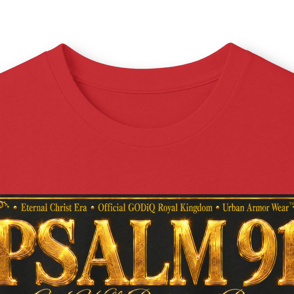 Psalm 91™ Long Sleeve Christian T-Shirt | God's Promise of Divine Protection | Premium Biblical Prayer Shirt | Luxury Faith-Based Scripture Apparel | GODiQ Royal Kingdom™ Urban Armor Wear