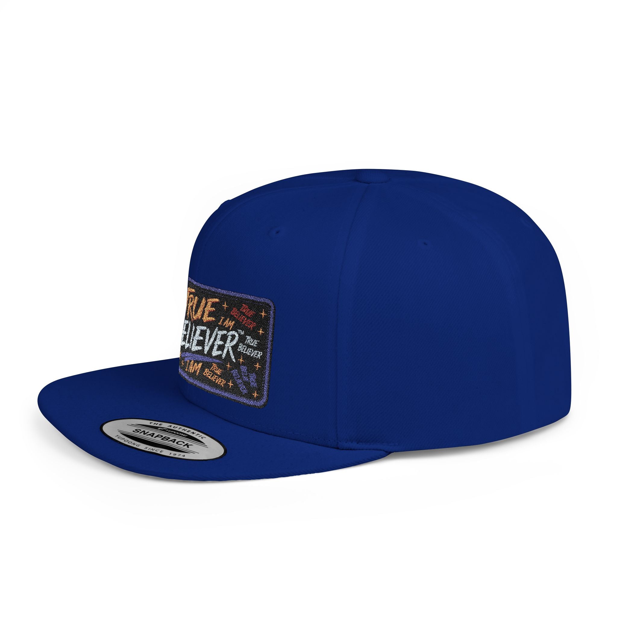GODiQ Royal Kingdom™ Urban Armor Wear – True Believer Vintage Embroidered Patch Flat Bill Snapback Hat
