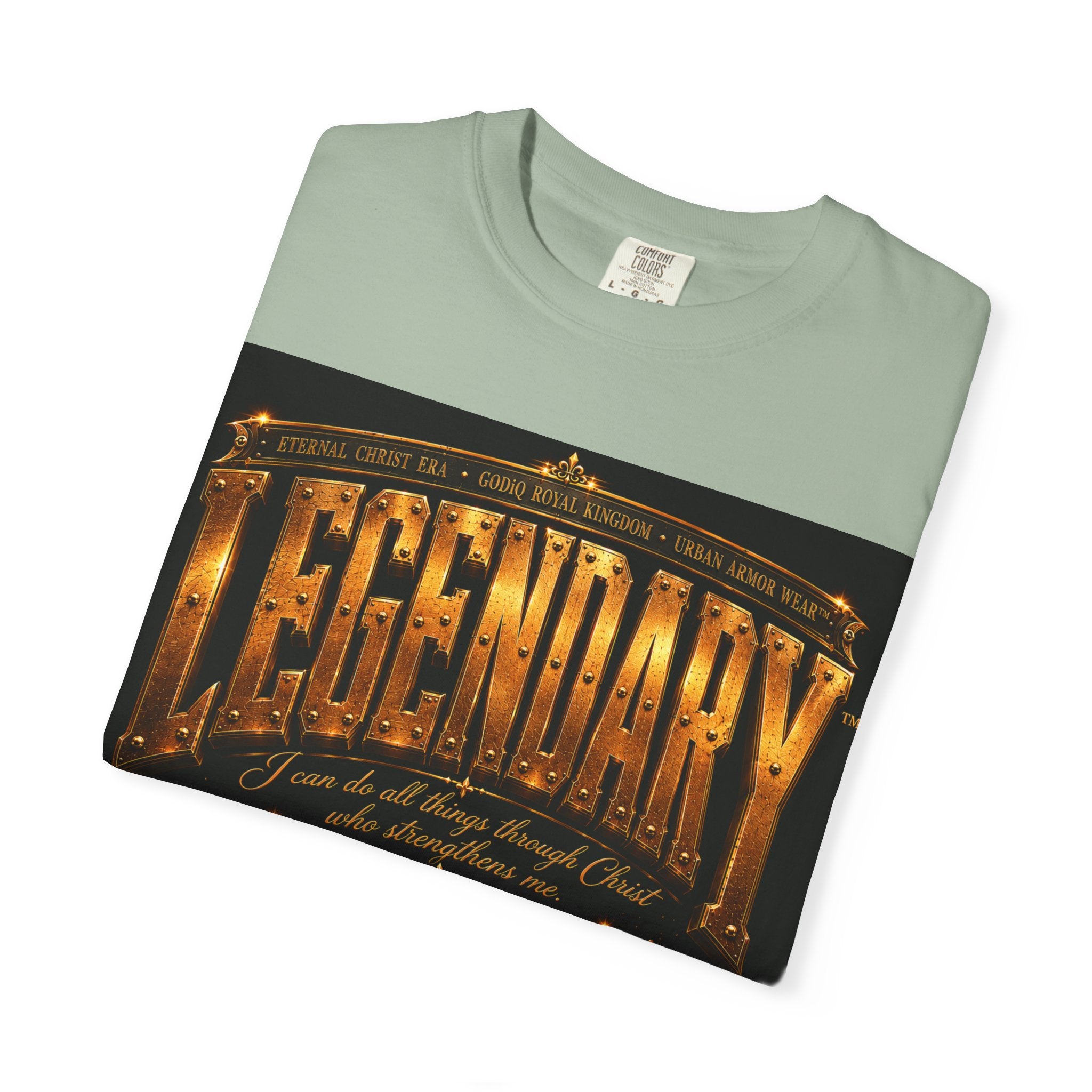 Legendary Impact™ Graphic T-Shirt – Luxury Christian Streetwear | Premium Garment-Dyed Heavyweight Tee | GODiQ Urban Armor™