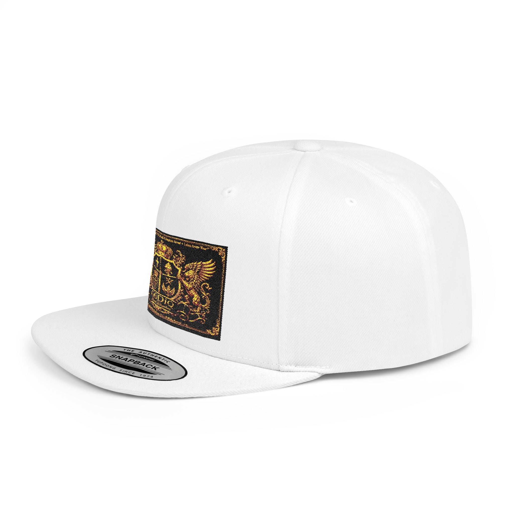 GODiQ™ Royal Kingdom Gold Crest Snapback Hat – Luxury Christian Heraldic Flat Bill Cap | Urban Armor Wear™ Premium Faith Streetwear | Kingdom Legacy Hat