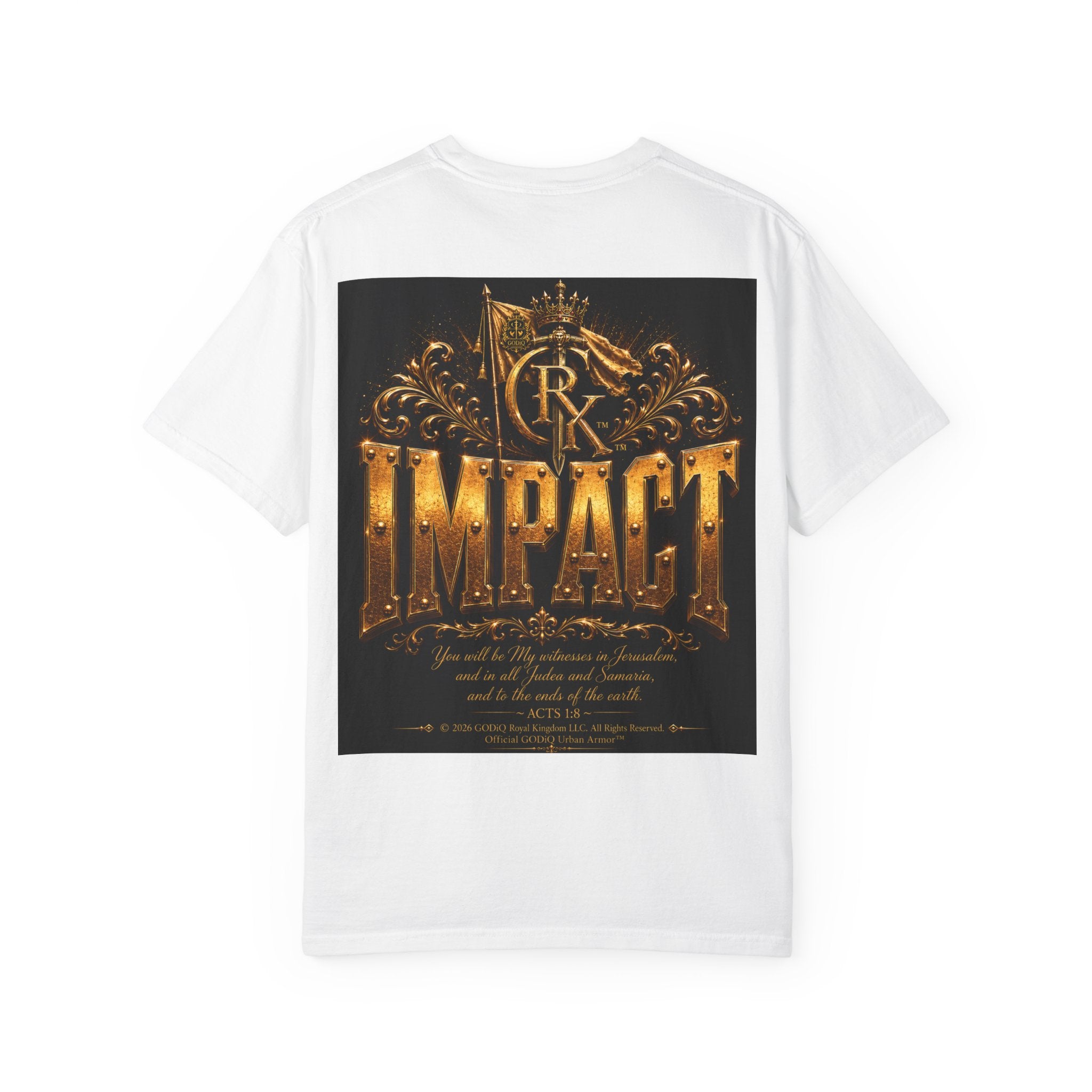 Legendary Impact™ Graphic T-Shirt – Luxury Christian Streetwear | Premium Garment-Dyed Heavyweight Tee | GODiQ Urban Armor™
