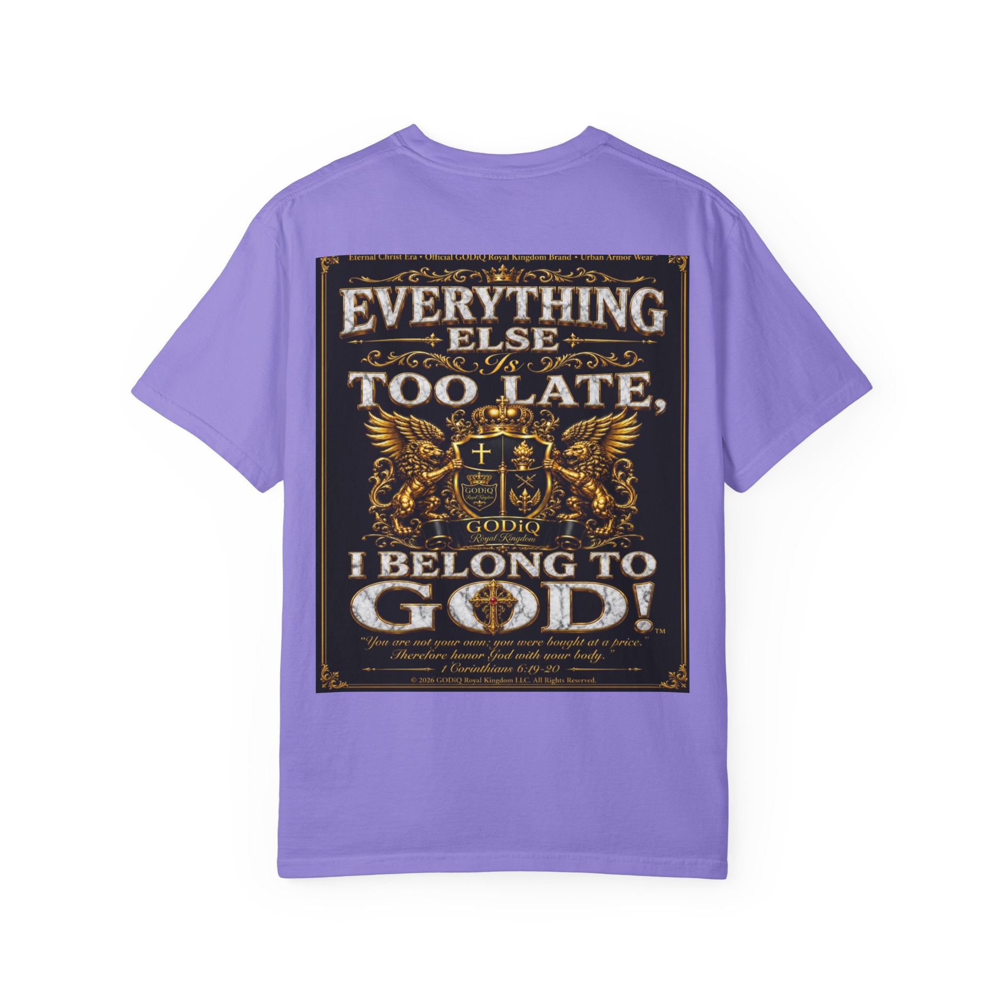 GODiQ™ Royal Kingdom Urban Armor Wear™ "NON NEGOTIABLE™: SOUL SOLD OUT FOR GOD™" Luxury Christian Graphic T-Shirt | Premium Faith Apparel | 24K Gold Heraldic Kingdom Statement Tee