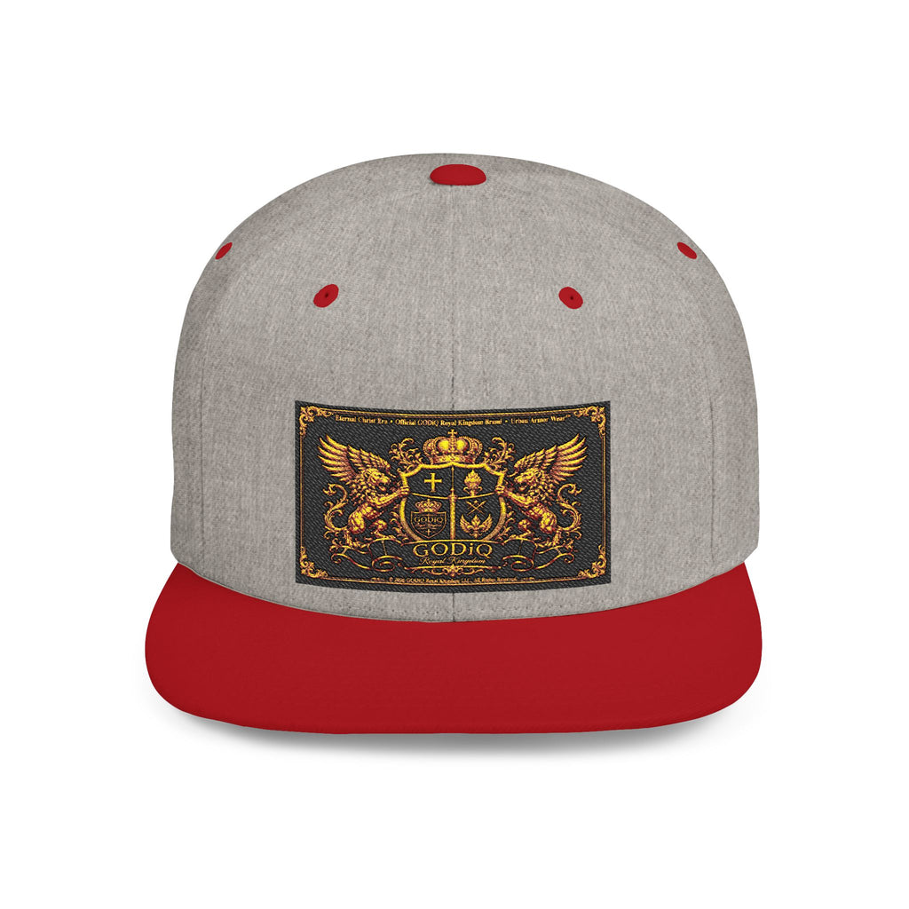 GODiQ™ Royal Kingdom Gold Crest Snapback Hat – Luxury Christian Heraldic Flat Bill Cap | Urban Armor Wear™ Premium Faith Streetwear | Kingdom Legacy Hat