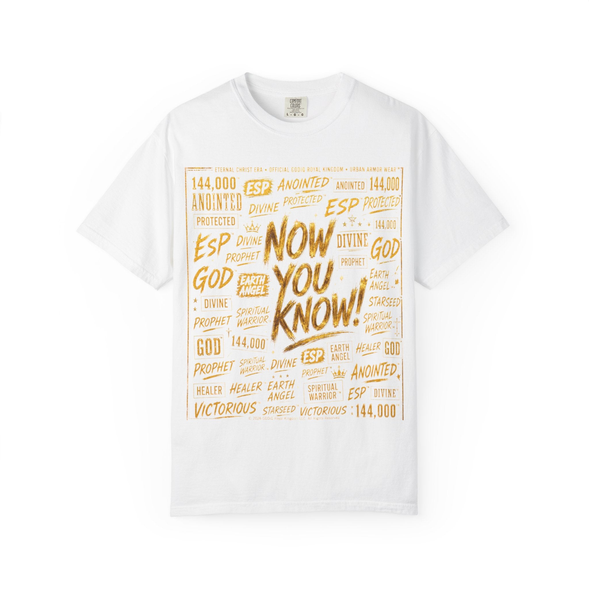 GODiQ Royal Kingdom™ Urban Armor Wear – "Now You Know" 18K Gold Graphic Unisex T-shirt