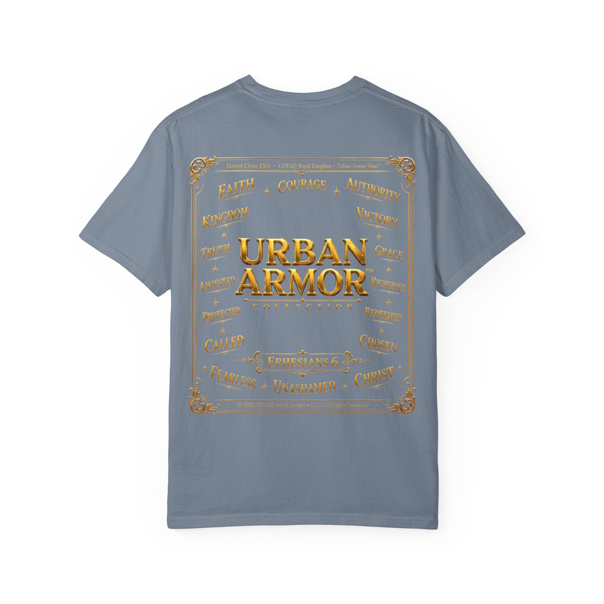 GODiQ™ Royal Crest T-Shirt – Urban Armor™ Premium Christian Faith Graphic Tee | Luxury Kingdom Apparel