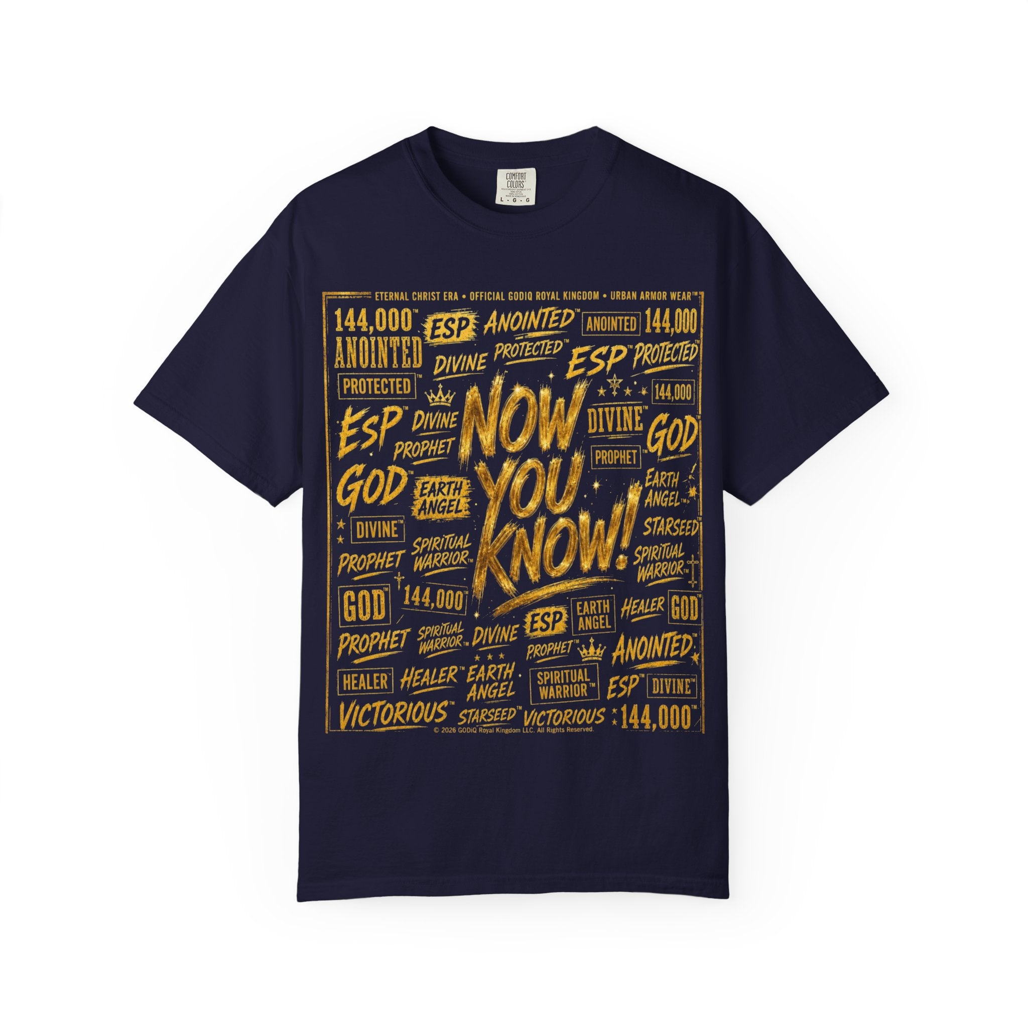 GODiQ Royal Kingdom™ Urban Armor Wear – "Now You Know" 18K Gold Graphic Unisex T-shirt