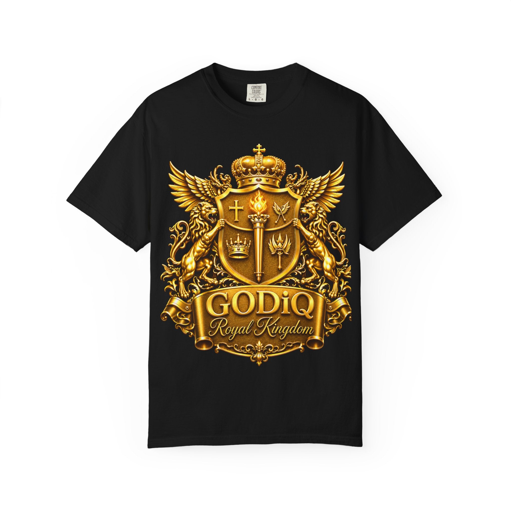 GODiQ™ Royal Crest T-Shirt – Urban Armor™ Premium Christian Faith Graphic Tee | Luxury Kingdom Apparel
