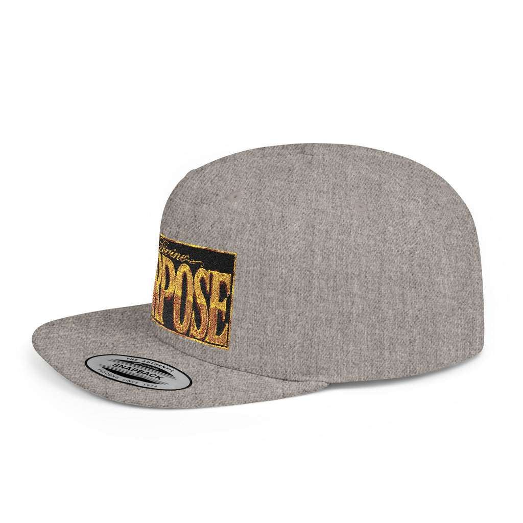 GODiQ Royal Kingdom™ Divine Purpose™ Snapback Hat – "PURPOSE" Premium Flat Bill Cap | Luxury Christian Streetwear | Urban Armor Wear™ Kingdom Identity Hat