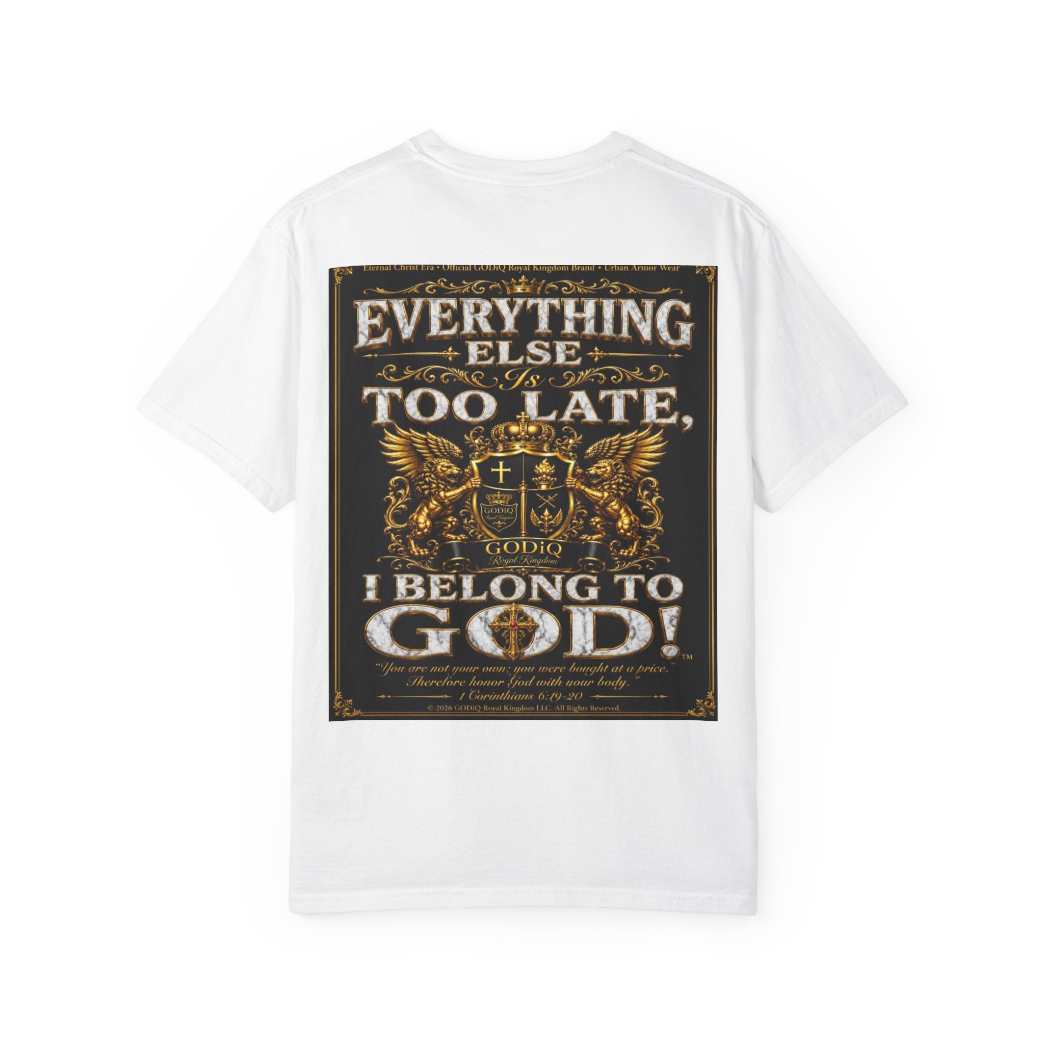 GODiQ™ Royal Kingdom Urban Armor Wear™ "NON NEGOTIABLE™: SOUL SOLD OUT FOR GOD™" Luxury Christian Graphic T-Shirt | Premium Faith Apparel | 24K Gold Heraldic Kingdom Statement Tee