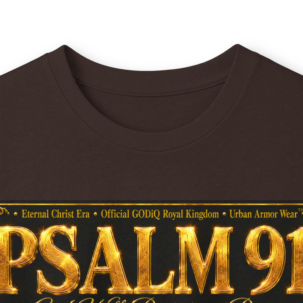 Psalm 91™ Long Sleeve Christian T-Shirt | God's Promise of Divine Protection | Premium Biblical Prayer Shirt | Luxury Faith-Based Scripture Apparel | GODiQ Royal Kingdom™ Urban Armor Wear