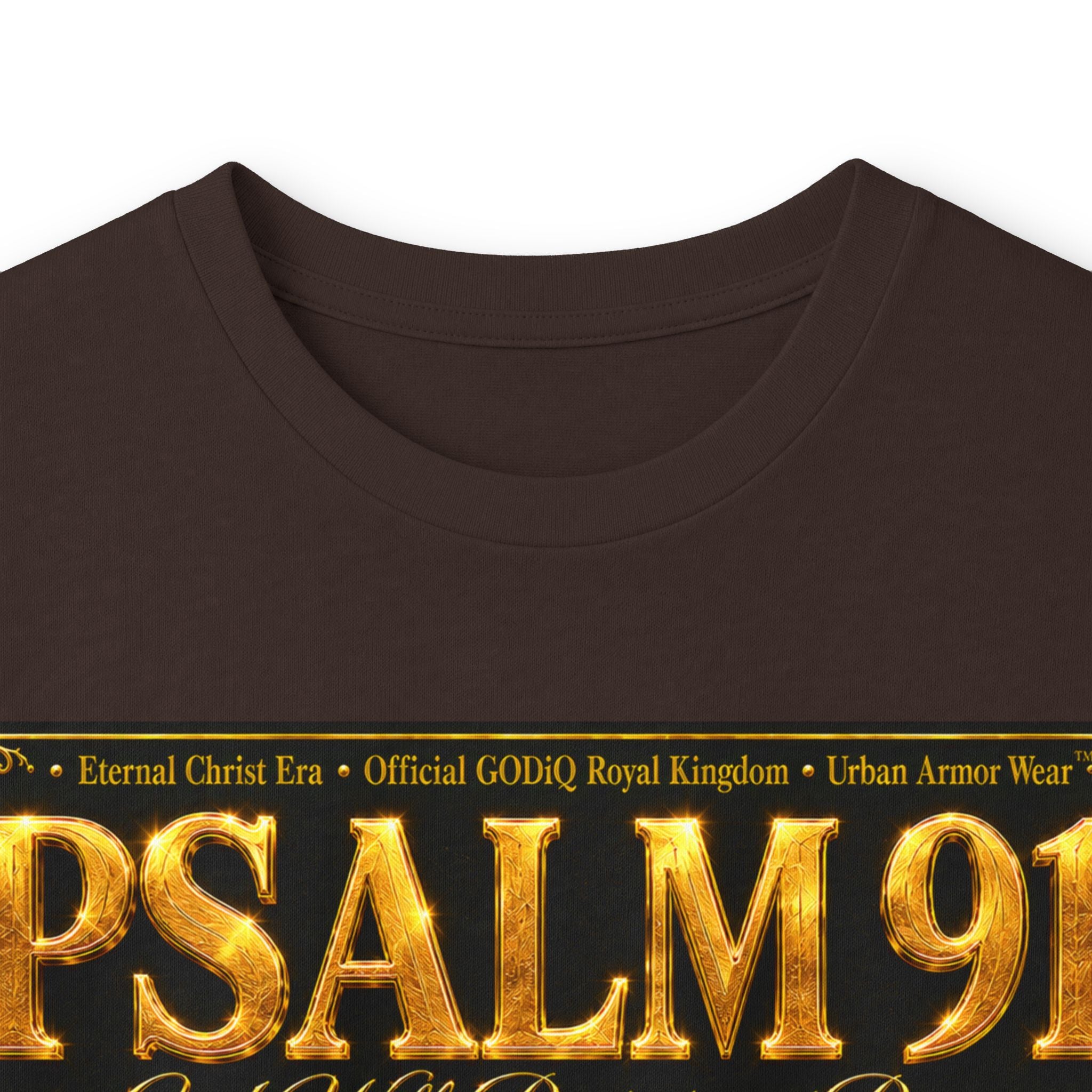 Psalm 91™ Long Sleeve Christian T-Shirt | God's Promise of Divine Protection | Premium Biblical Prayer Shirt | Luxury Faith-Based Scripture Apparel | GODiQ Royal Kingdom™ Urban Armor Wear