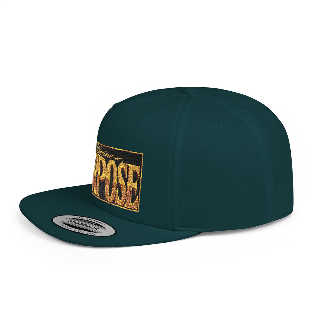 GODiQ Royal Kingdom™ Divine Purpose™ Snapback Hat – "PURPOSE" Premium Flat Bill Cap | Luxury Christian Streetwear | Urban Armor Wear™ Kingdom Identity Hat