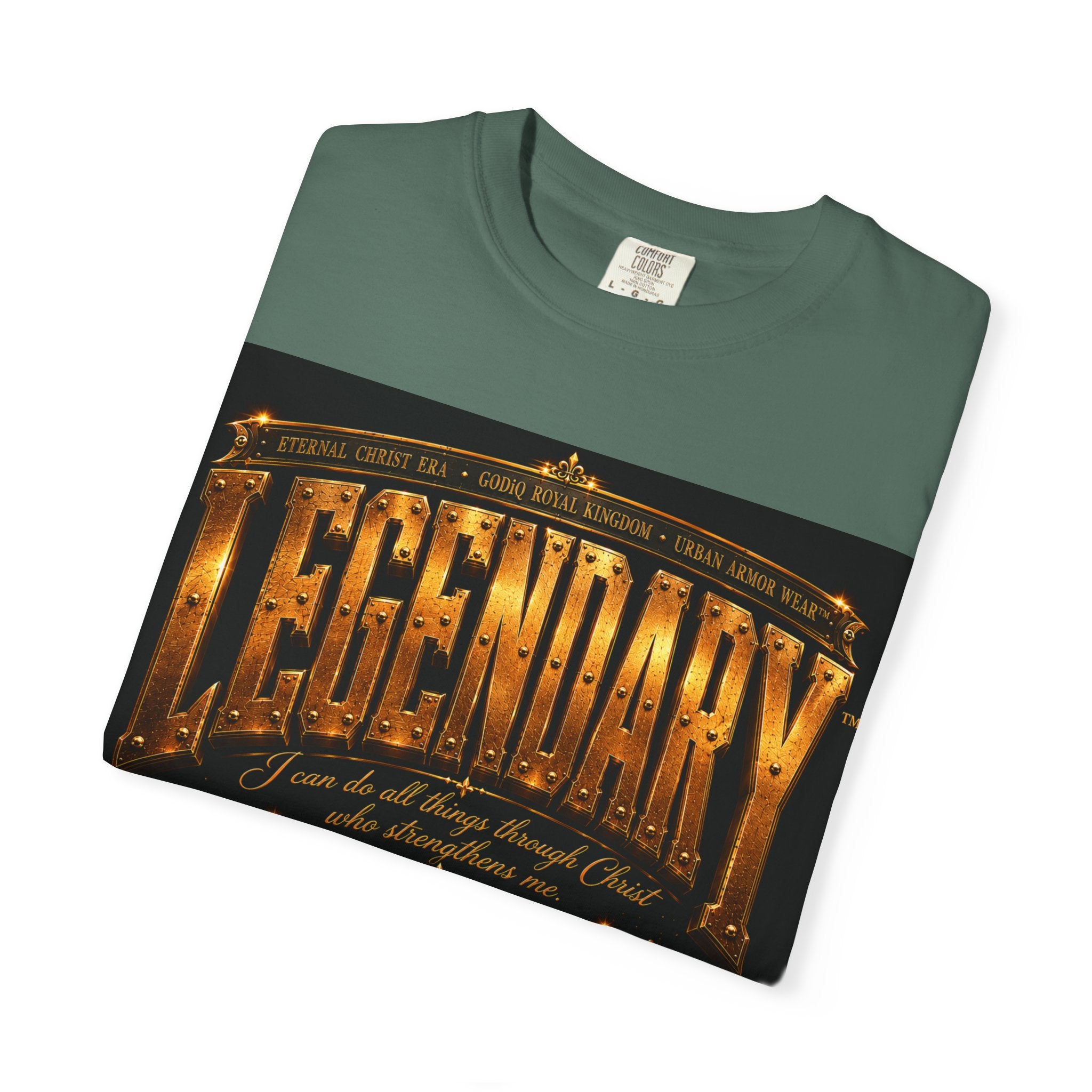 Legendary Impact™ Graphic T-Shirt – Luxury Christian Streetwear | Premium Garment-Dyed Heavyweight Tee | GODiQ Urban Armor™