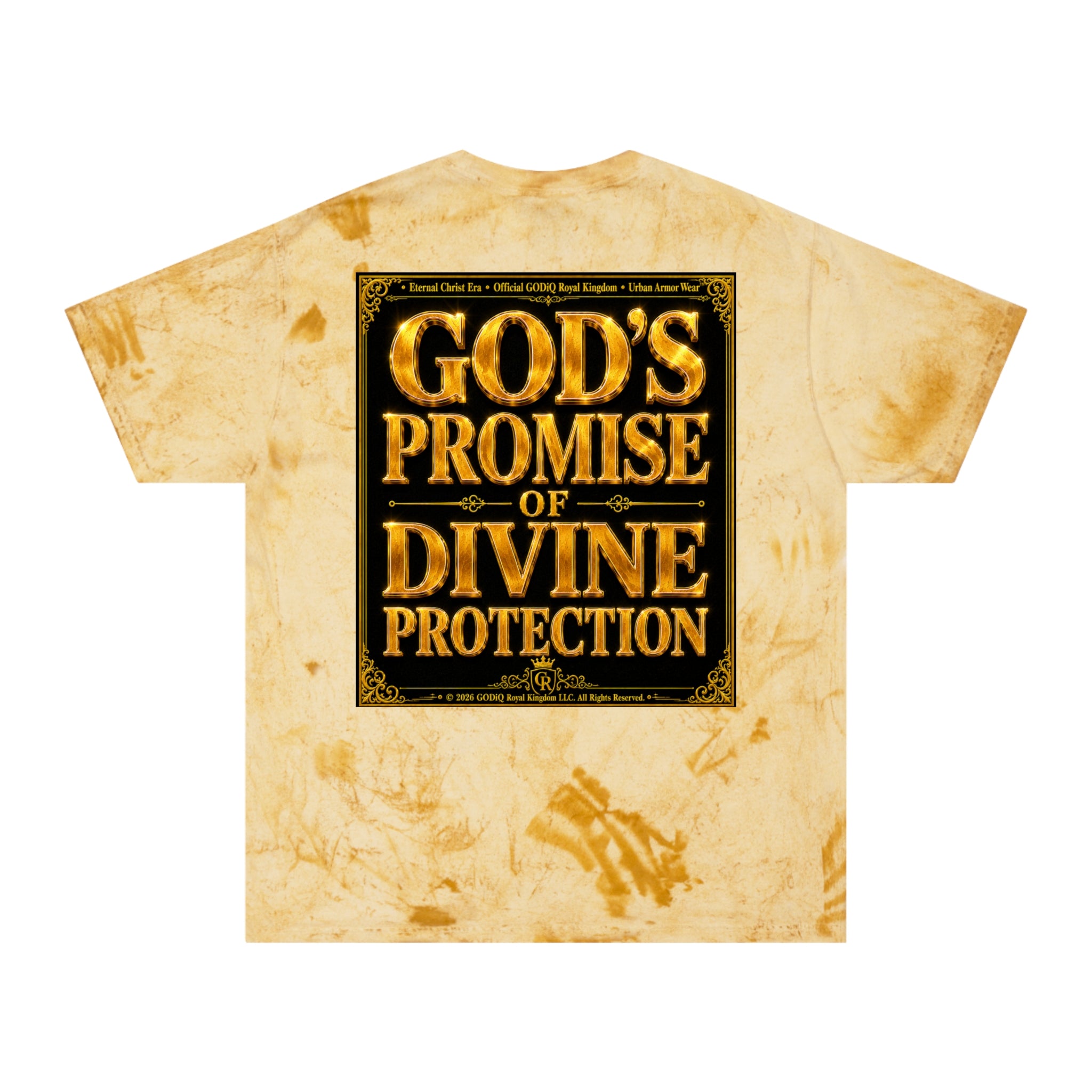 Psalm 91™ Divine Protection Graphic T-Shirt – Luxury Christian Scripture Tee | Premium Garment-Dyed Color Blast Faith Apparel | “God's Promise of Divine Protection” Vintage Cotton Shirt | GODiQ Royal...