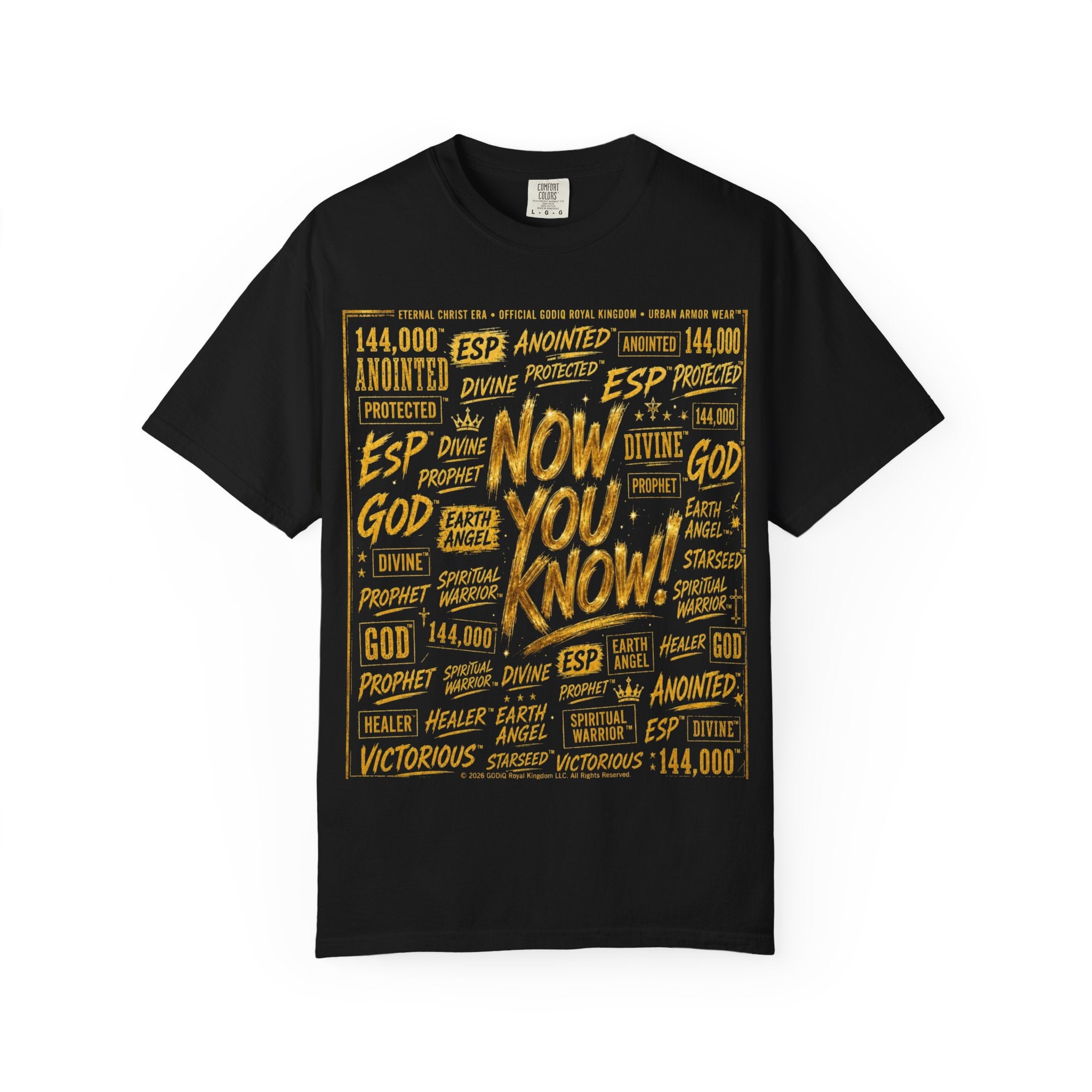 GODiQ Royal Kingdom™ Urban Armor Wear – "Now You Know" 18K Gold Graphic Unisex T-shirt