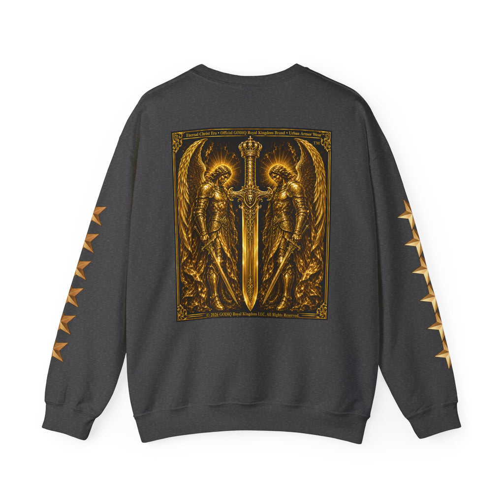 Prayer of the Righteous™ Crewneck Sweatshirt — James 5 Faith Graphic | Luxury Christian Streetwear | GODiQ Royal Kingdom™ Urban Armor Wear™