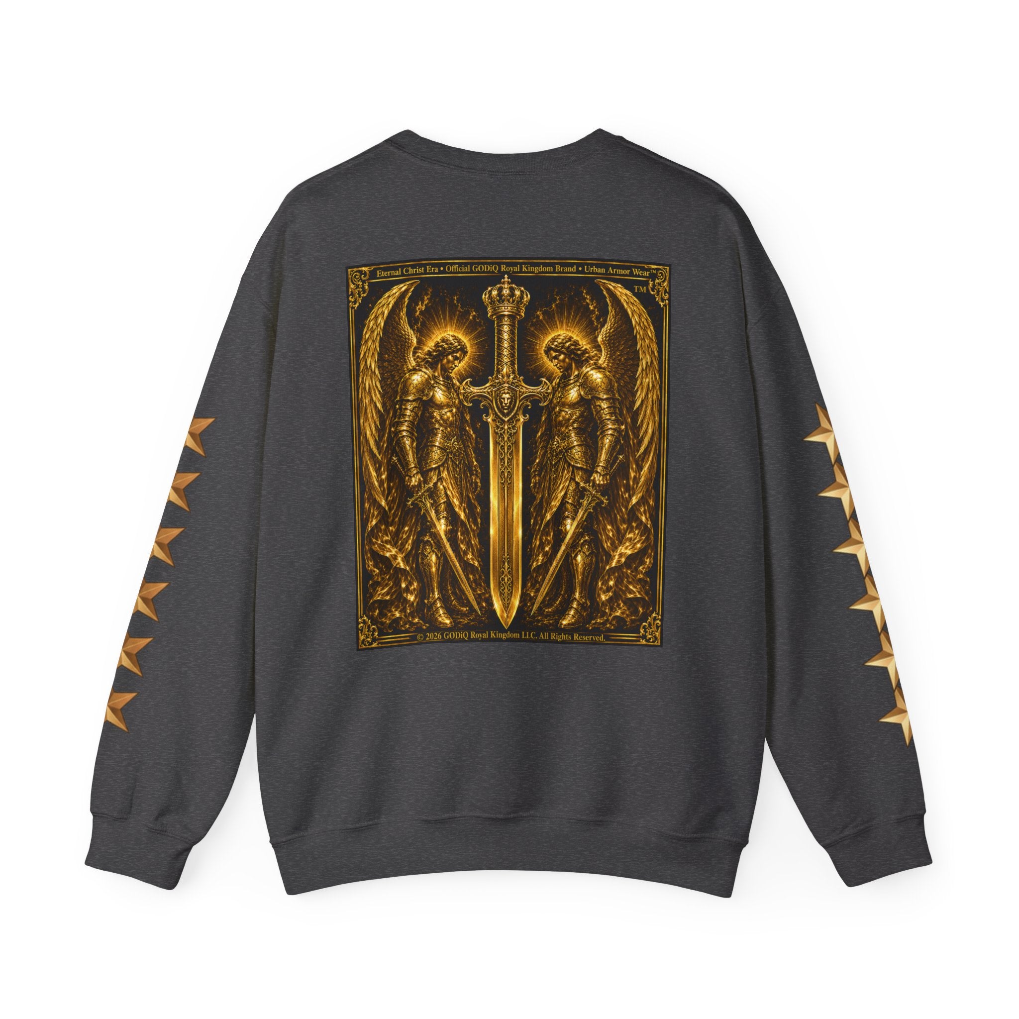 Prayer of the Righteous™ Crewneck Sweatshirt — James 5 Faith Graphic | Luxury Christian Streetwear | GODiQ Royal Kingdom™ Urban Armor Wear™